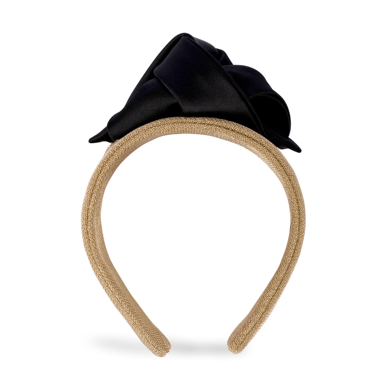Sibi Hats Women's Black / Gold Sheila - Golden Chain Effect Turban Headband In Black/gold