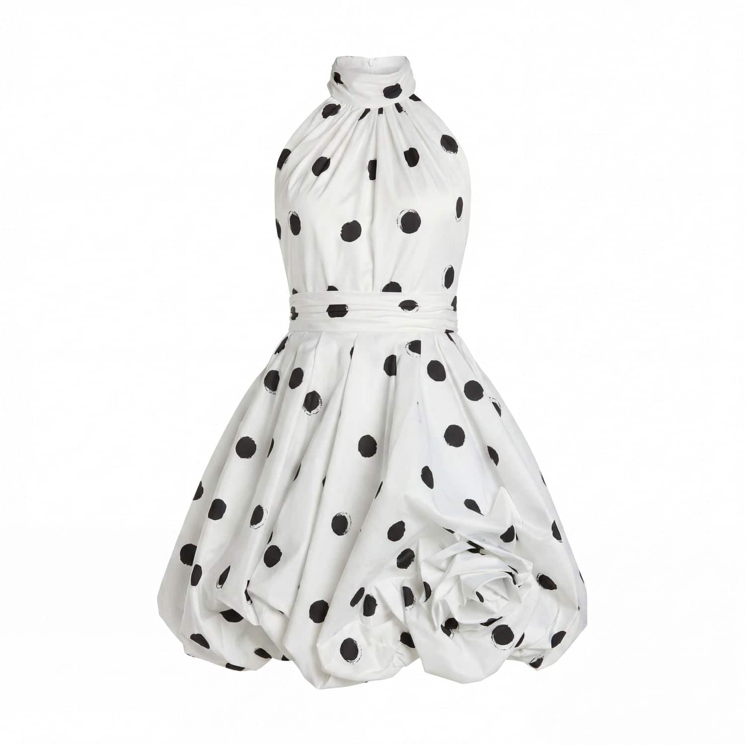white and black polka dot halter dress Marguerite Maxi | | Womens while the flowing maxi length creates an effortlessly chic silhouette as you move. Retro Polka Dot Halter Maxi