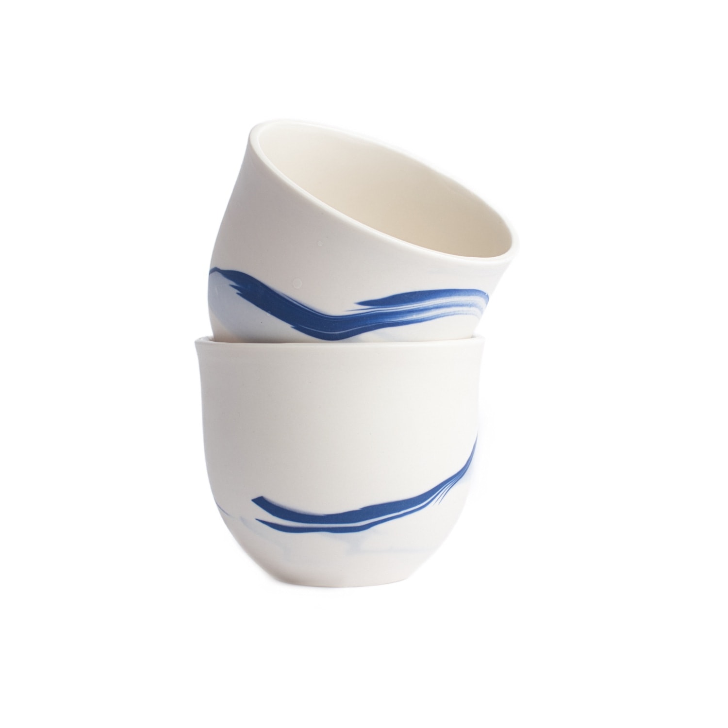 Blue / White Marbled Tumbler - Blue Michelle Williams Ceramics