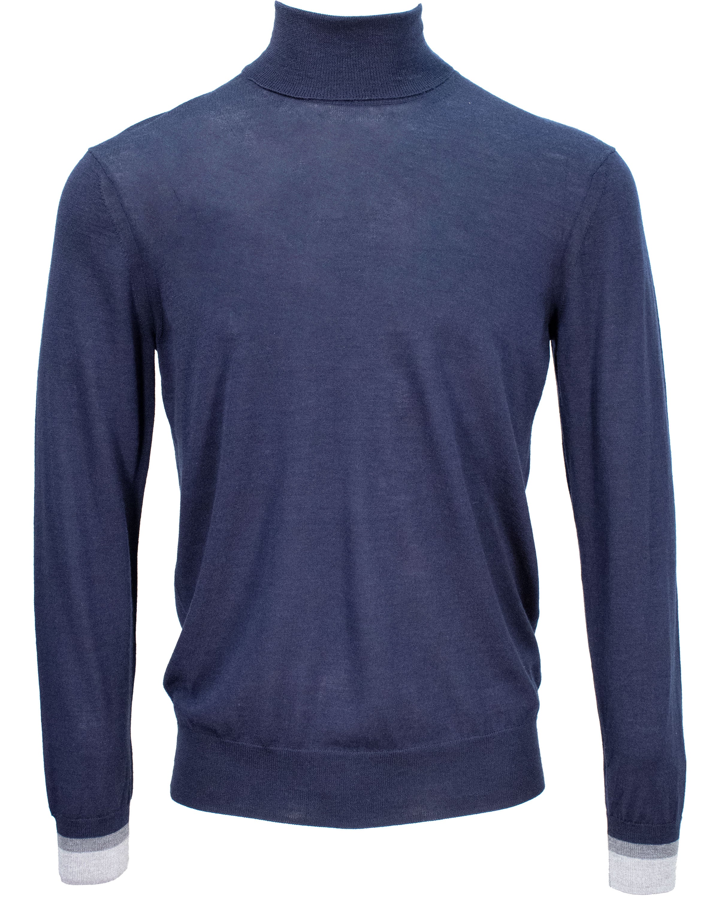 Men’s Blue Ronald Merino Turtleneck Sweater - Navy Medium Lords of Harlech