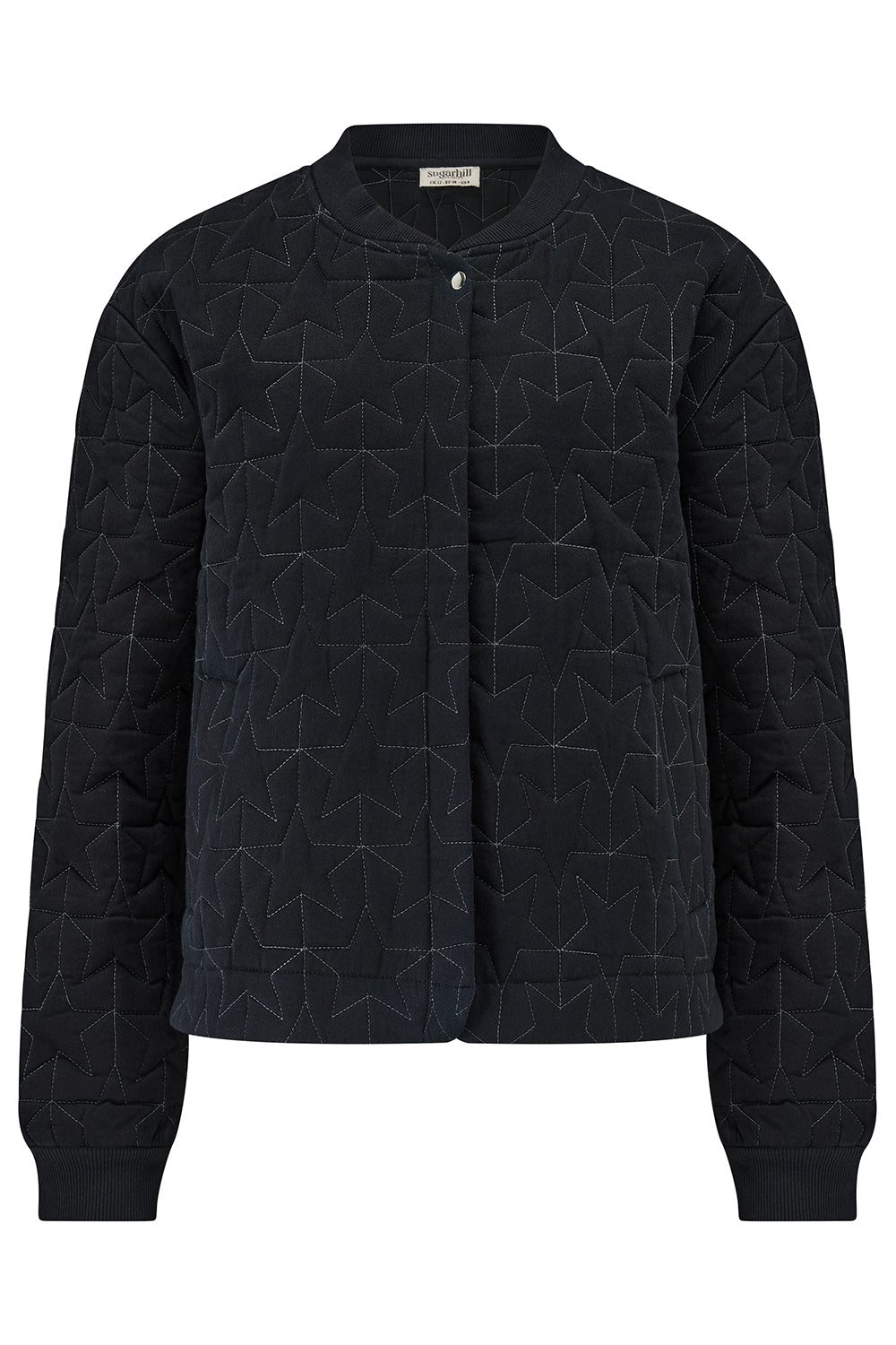 Sugarhill Brighton Women's Reagan Quilted Jacket Black, Star Quilt In Gray