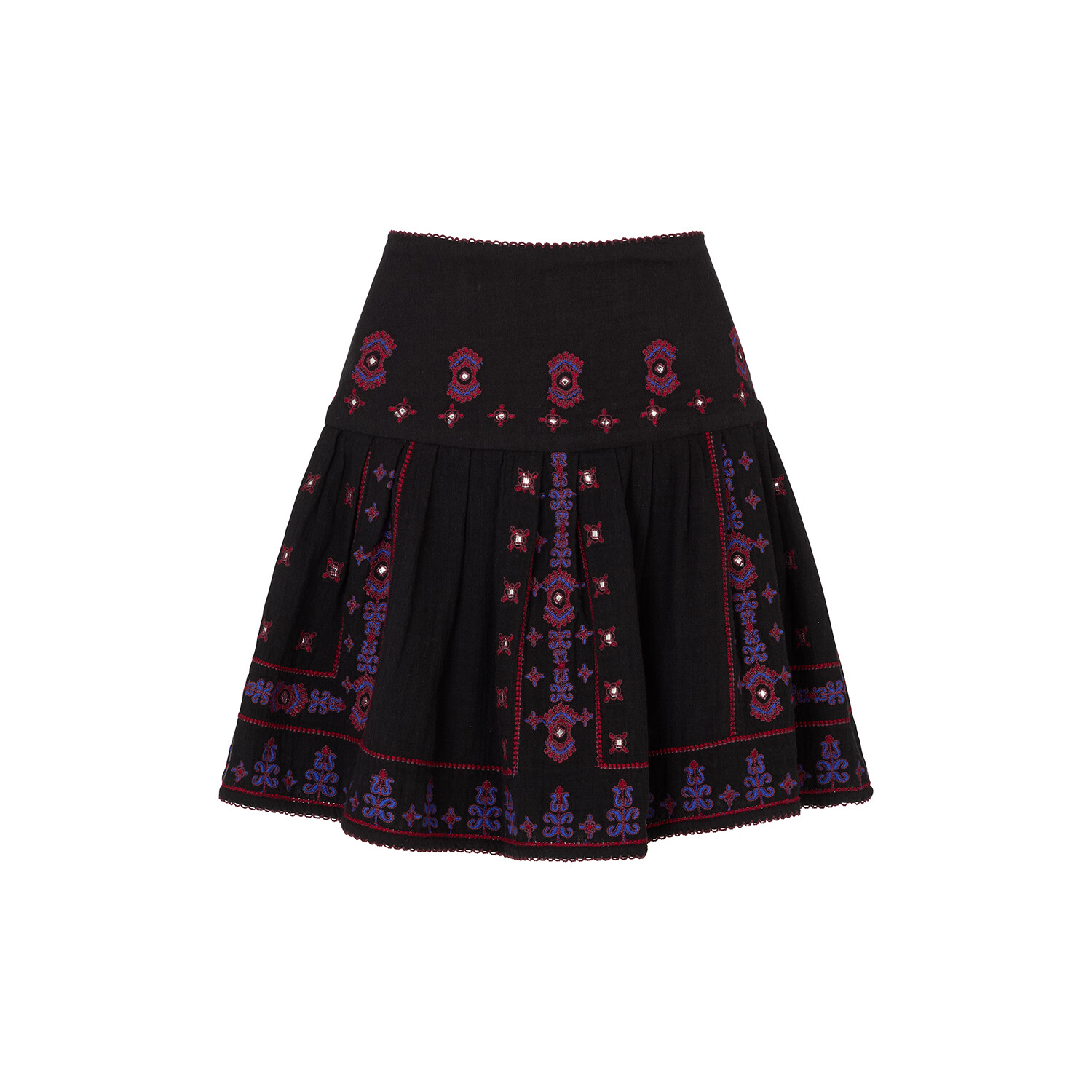 Raffya Women's Issabel All Over Embroidered Mini Skirt In Black In Black