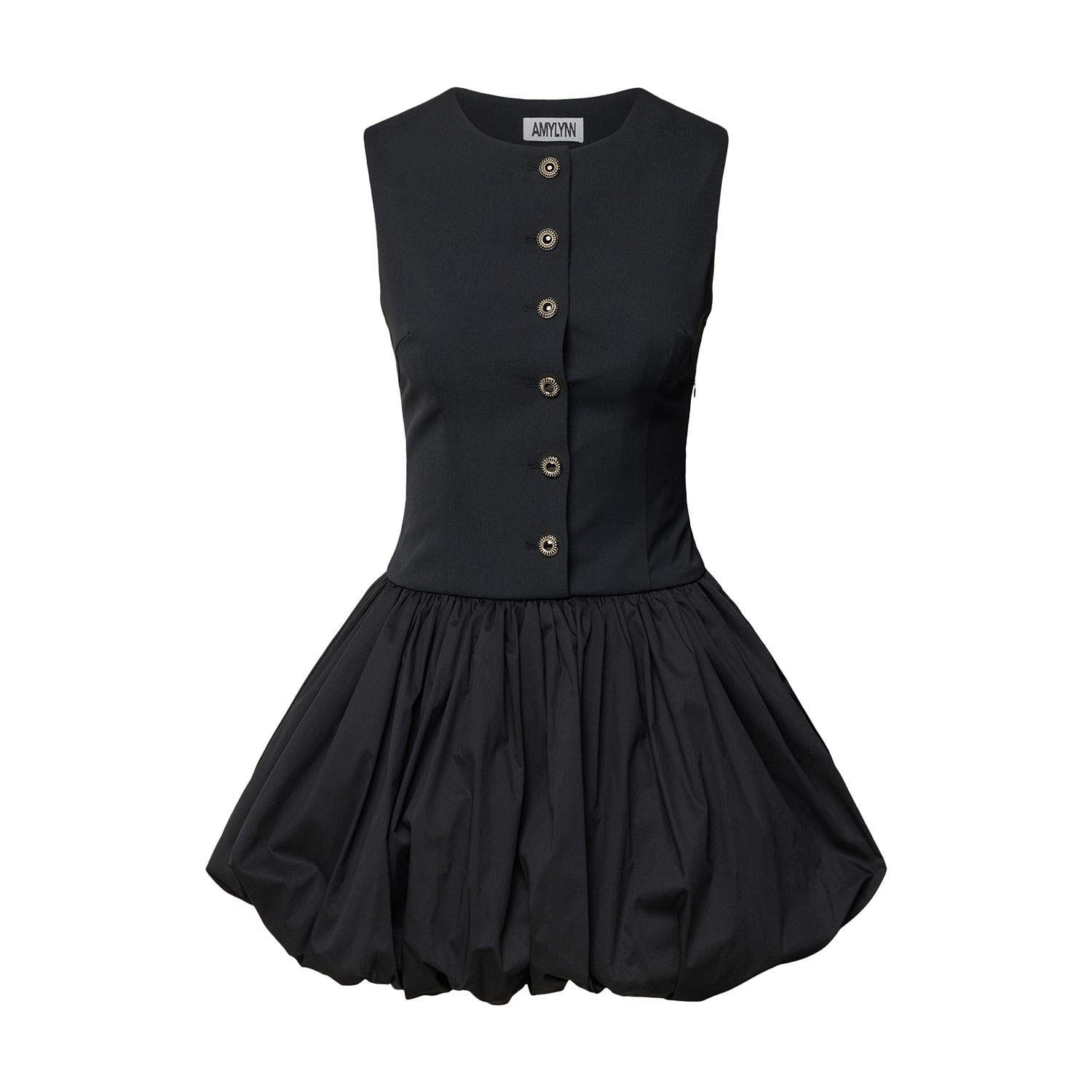 Amy Lynn Women's Aimee Black Tailored Mini Puffball Dress