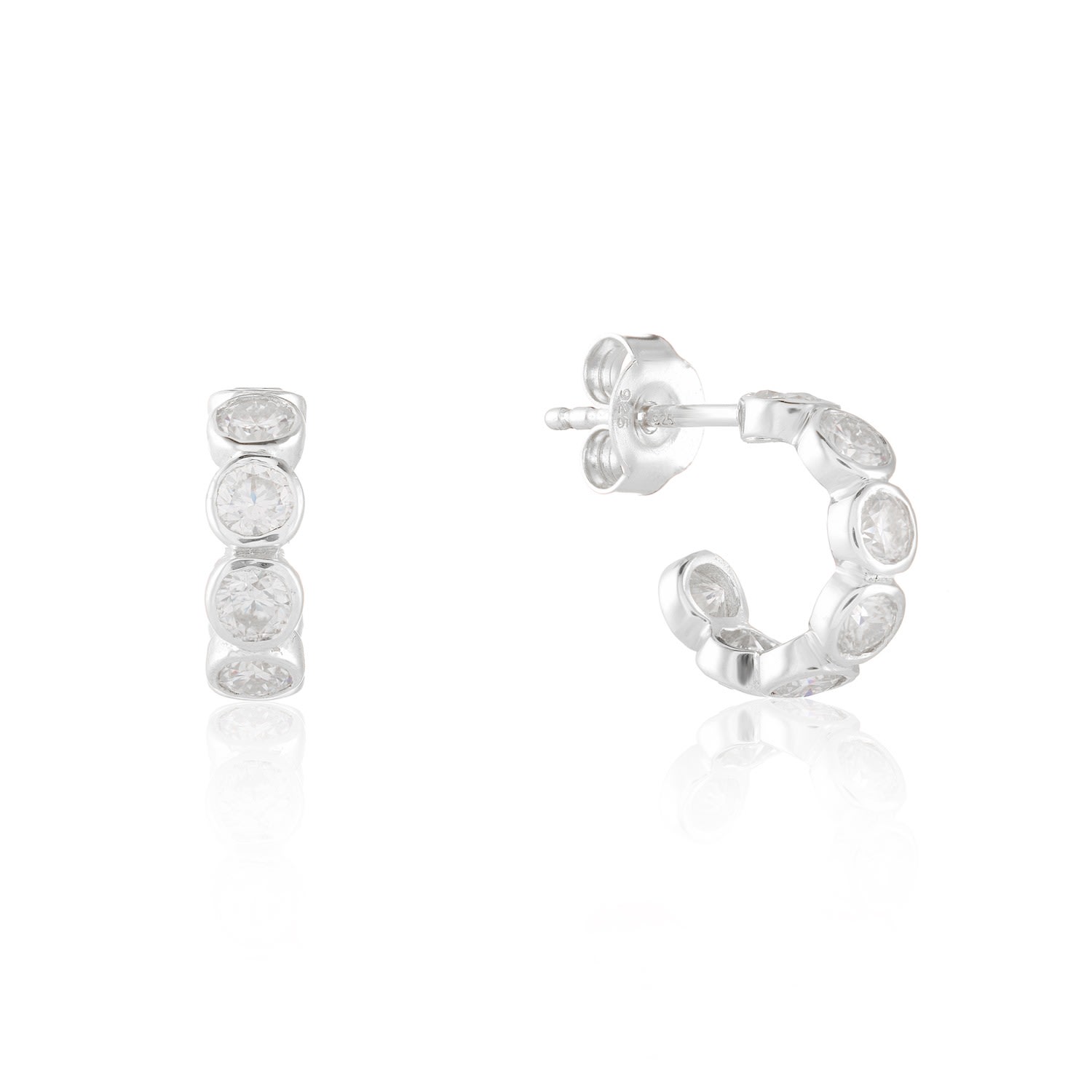 Women’s Ortigia Mini Moissanite & Silver Hoop Earrings Auree Jewellery