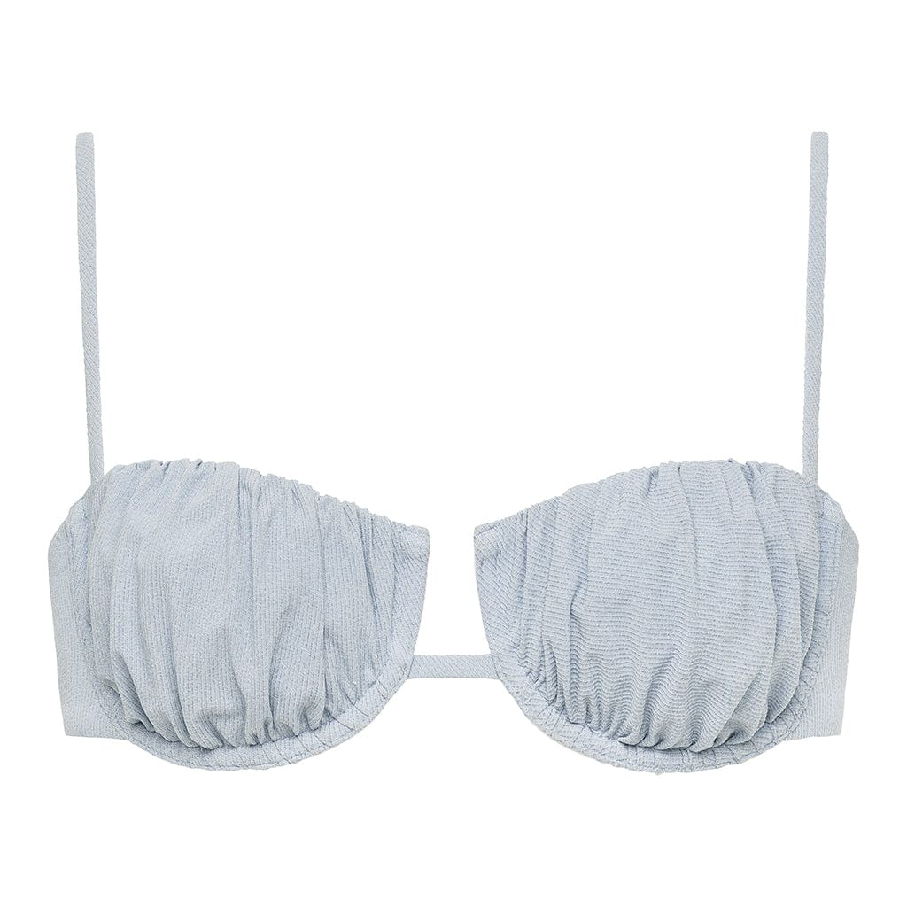 Montce Women's Blue Light Denim Petal Bikini Top In Blue