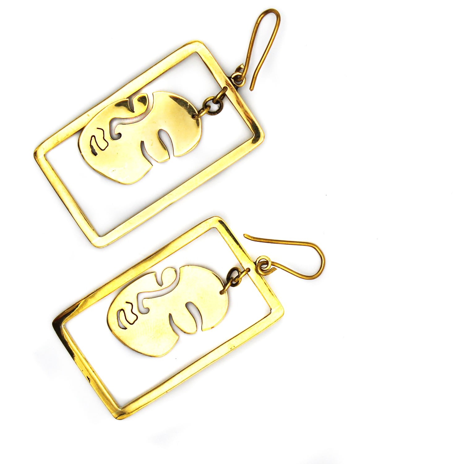 Women’s Gold Rectangle Portrait Earrings Lala Salama