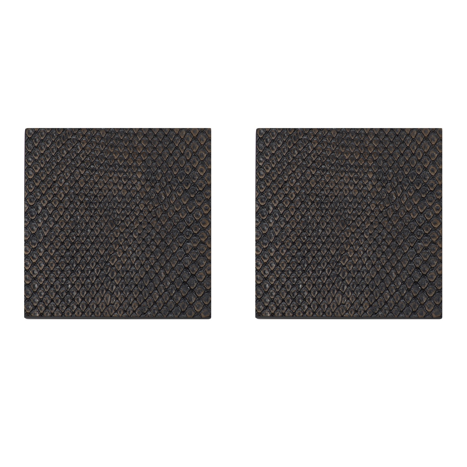 Posh Trading Company Grey Set Of Two Coasters - Faux Boa Charcoal In Multi