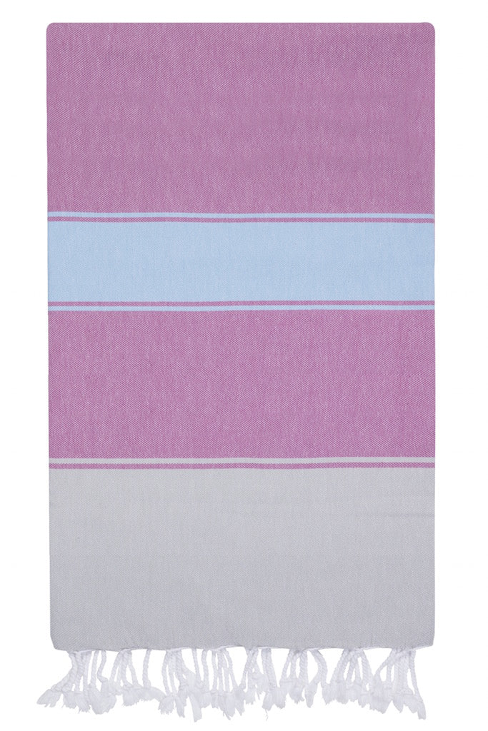 Blue / Pink / Purple Talia Hammam Towel - Amethyst / Forget Me Not One Size Ailera