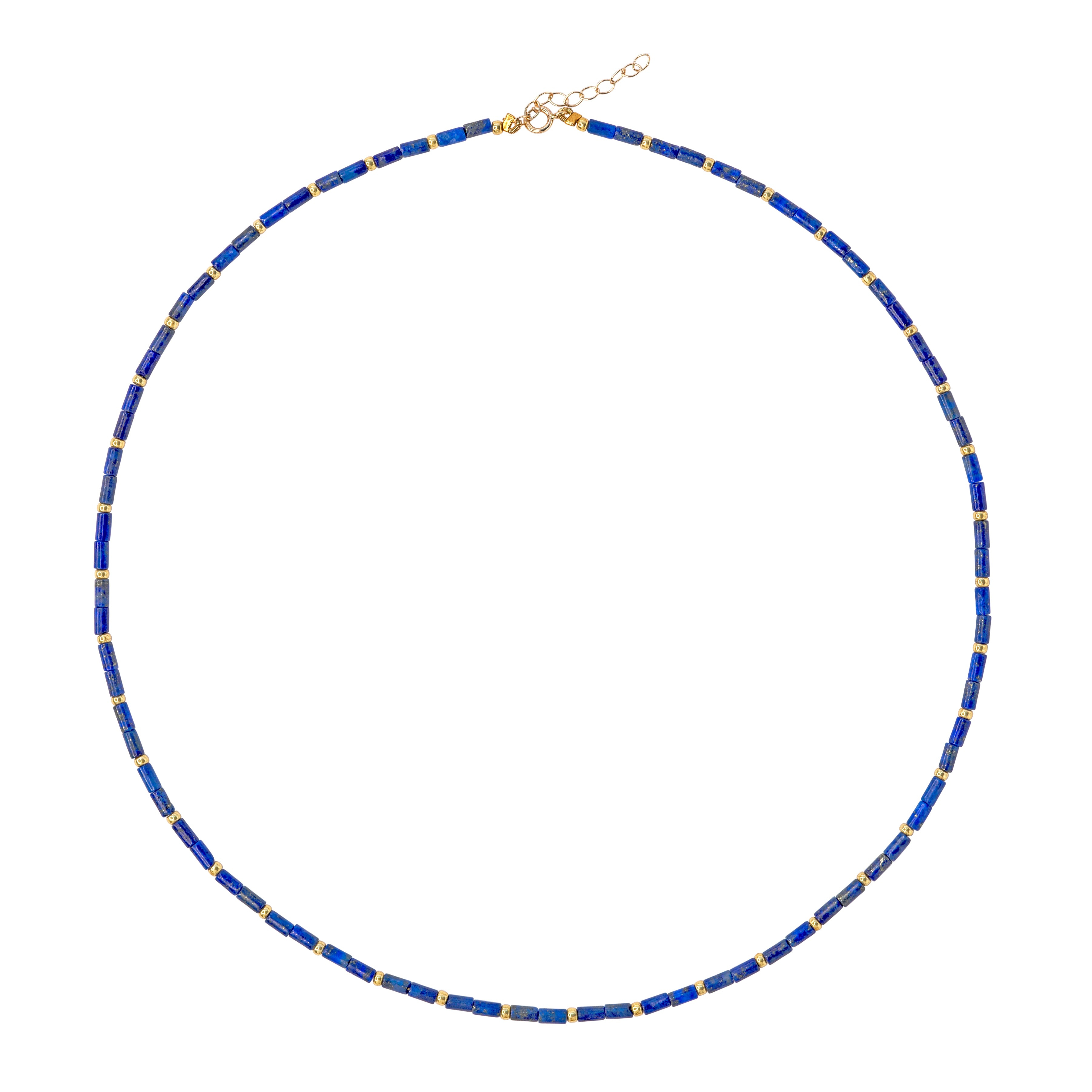 Bombyx House Women's Gold / Blue Tiny Lapis Lazuli Tube Princess Necklace In Blue