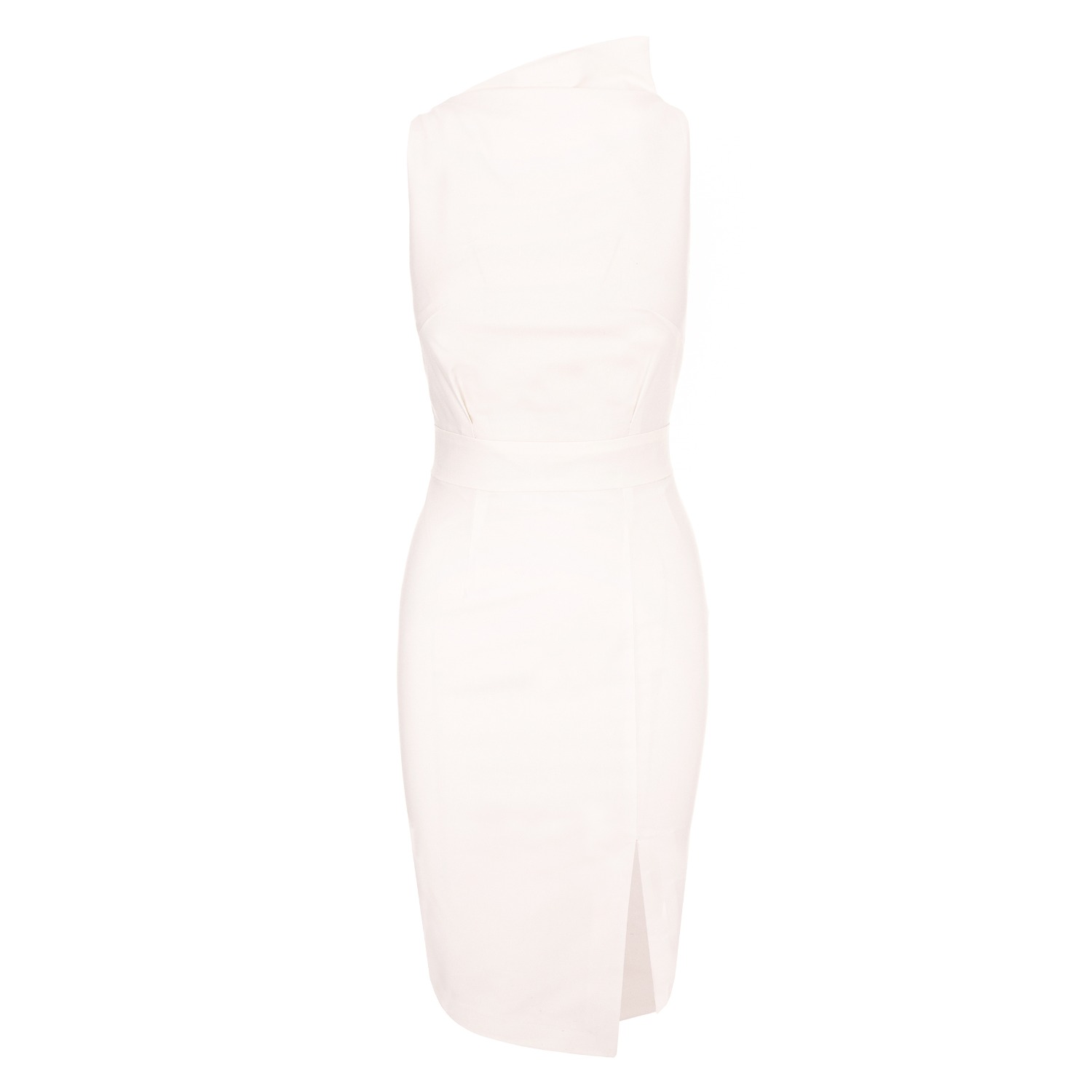 Bodycon Midi Dress With Leg Slit - White | AVENUE No.29 | Wolf & Badger