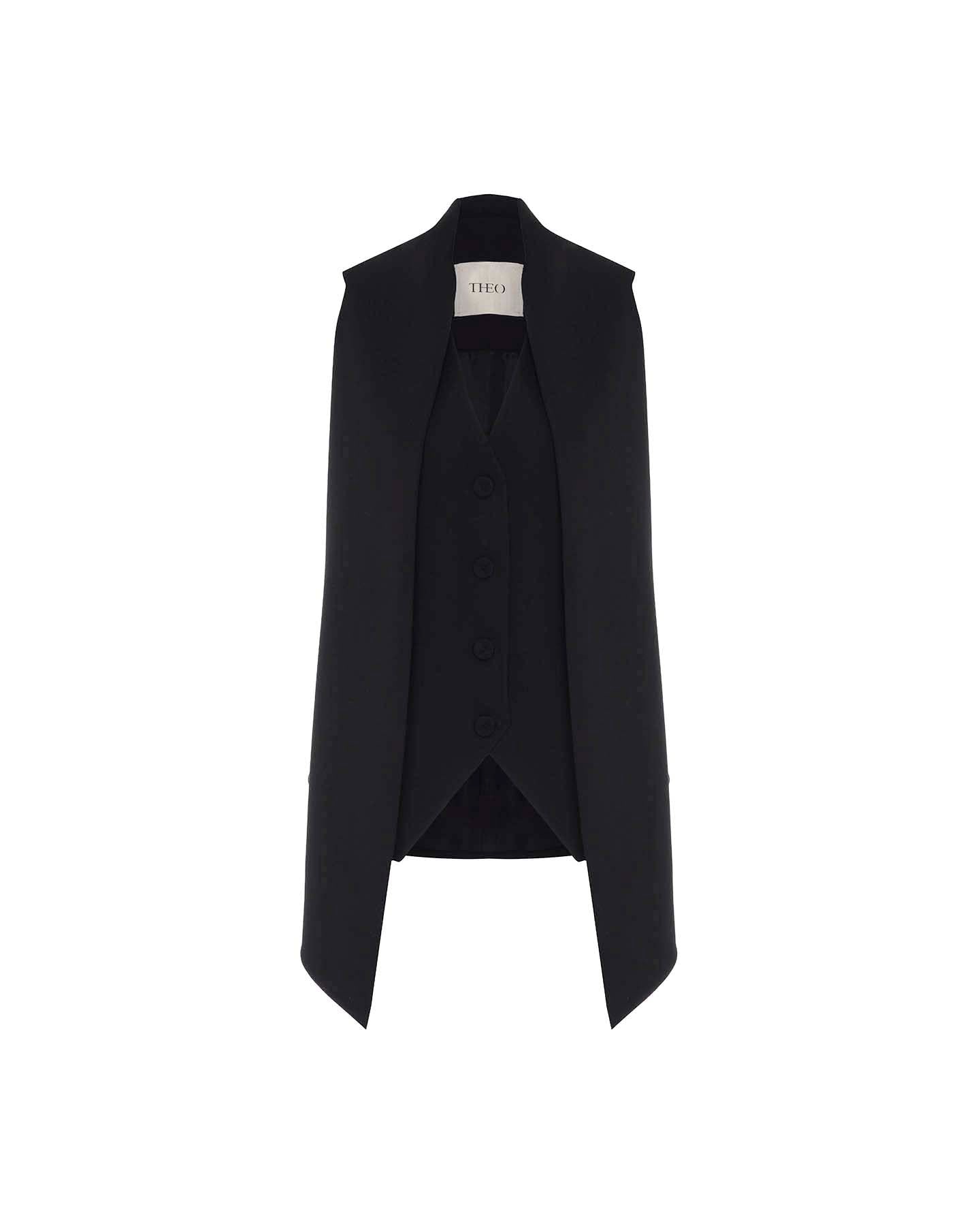 Theo The Label Women's Daphne Tie Front Vest Jacket - Black