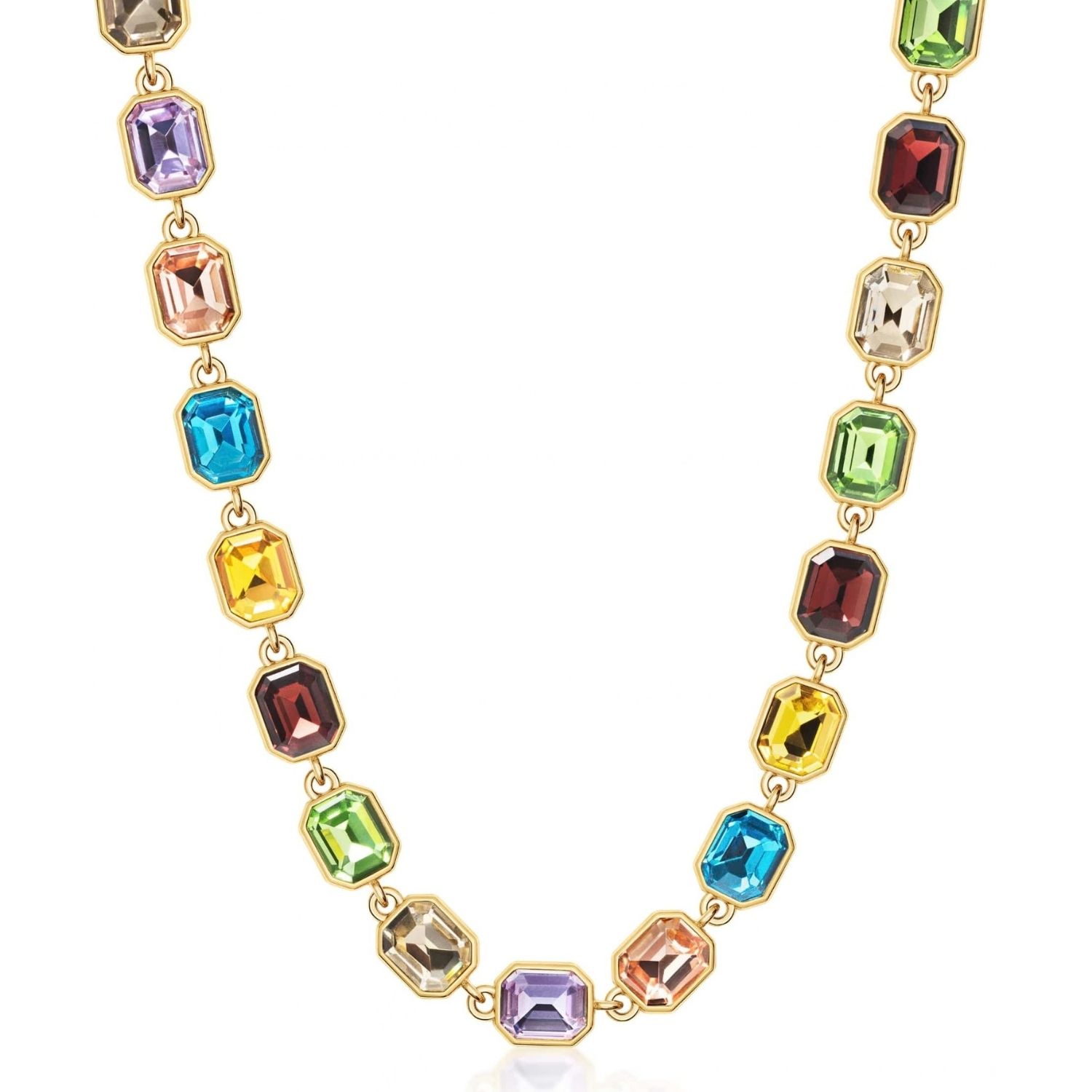Nialaya Women's Multicolor Emerald-cut Crystal Choker In Yellow