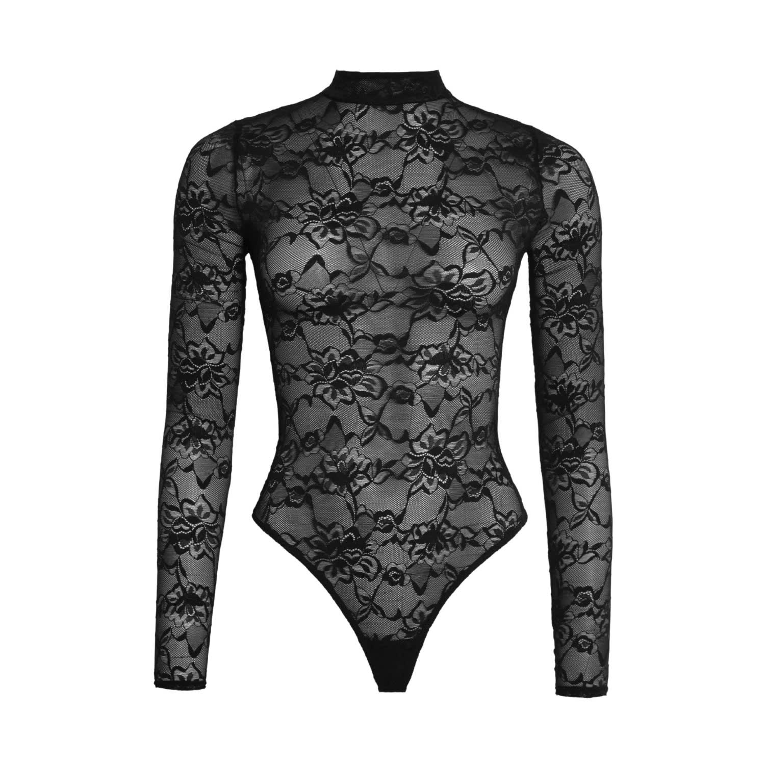Ow Collection Women's Lydia Lace Black Bodysuit In Black