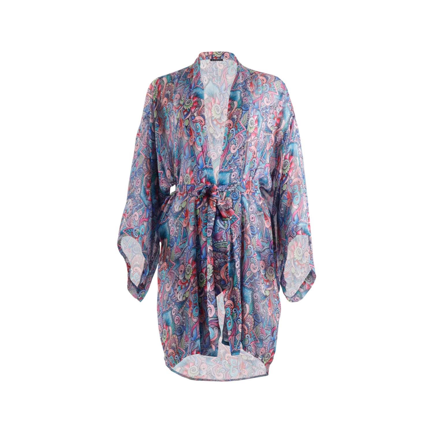 Morrato Bali Women's Nina Kimono Doodle Blue In Blue