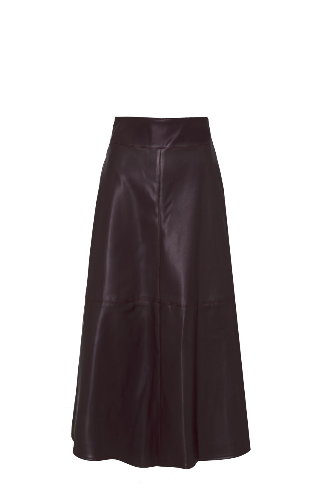 The Extreme Collection Women's Purple Olive Merlot Faux Leather Midi Skirt In Purple