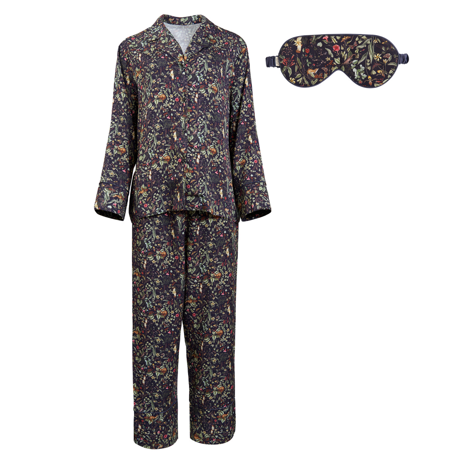 Fable England Women's  Wolf Garden Pyjamas & Sleep Mask Set