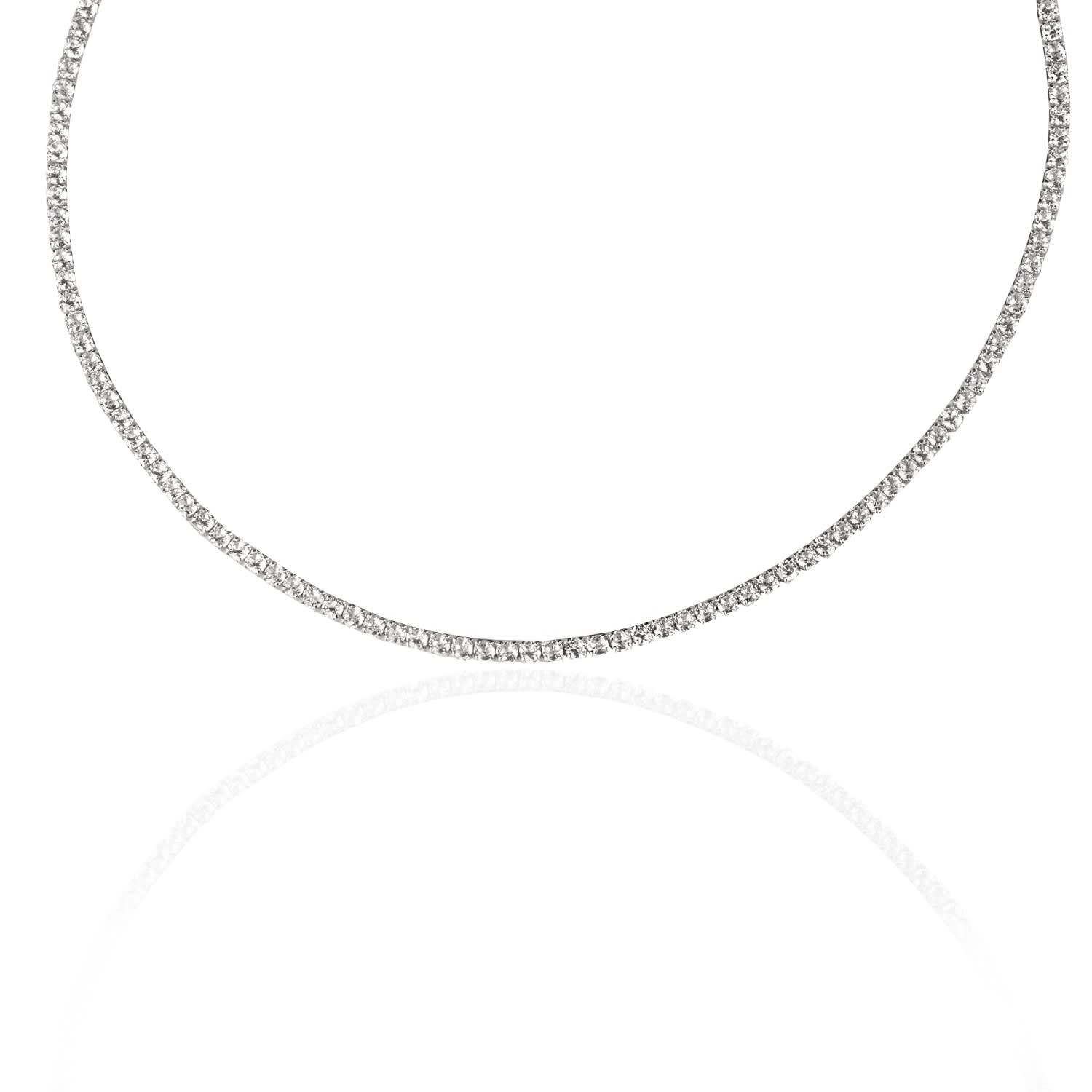 Thin diamond deals tennis necklace