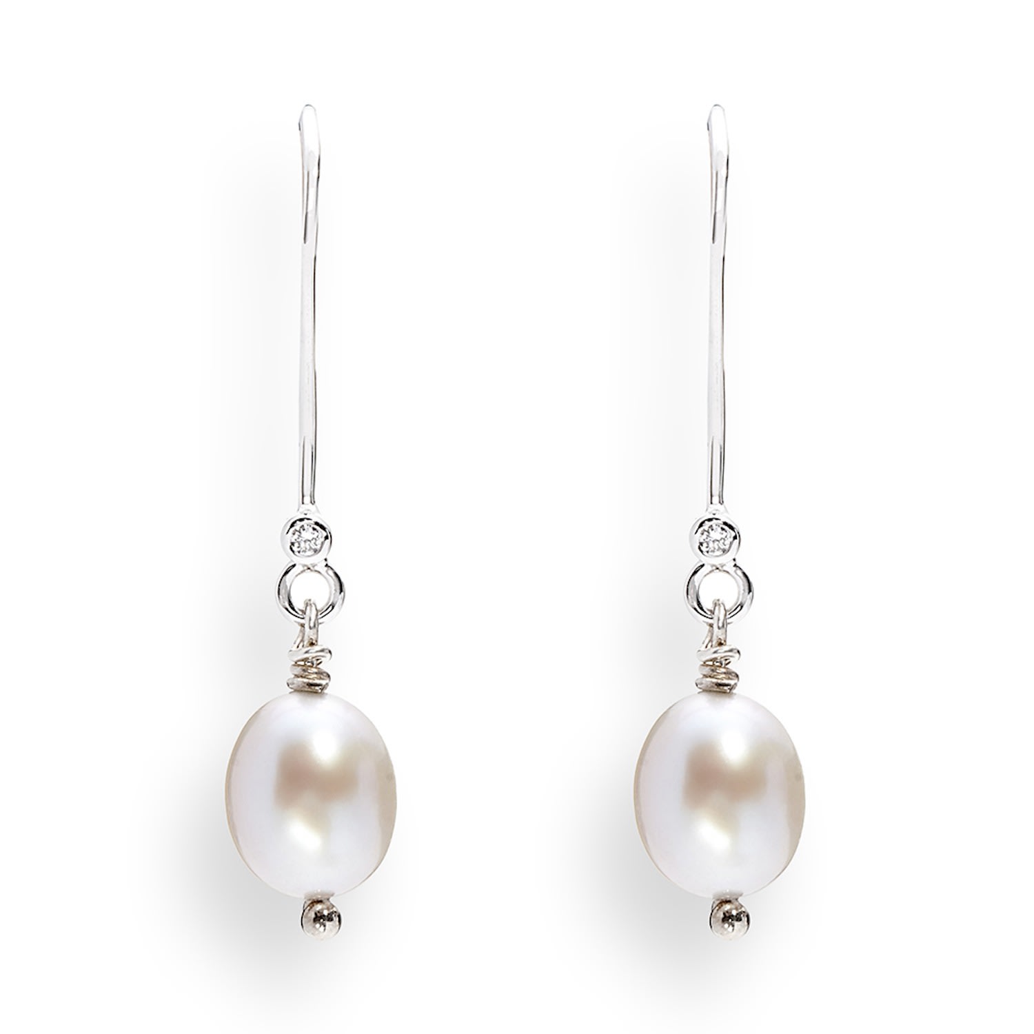 Women’s White / Rose Gold / Gold June Birthday White Pearl Drop White Gold Earrings Kaizarin