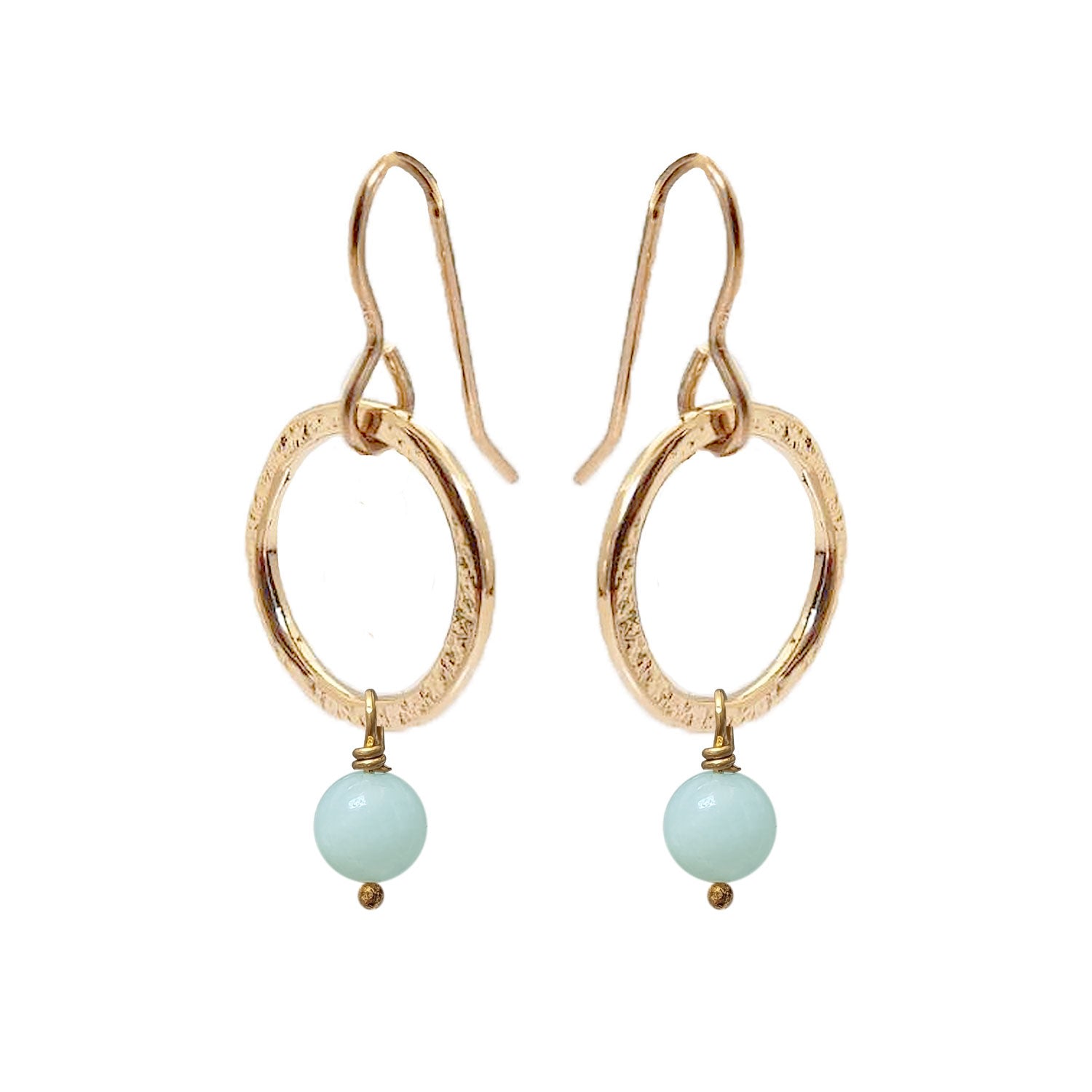 Mirabelle Jewellery Women's Blue Lottie Earrings Amazonite In Gold