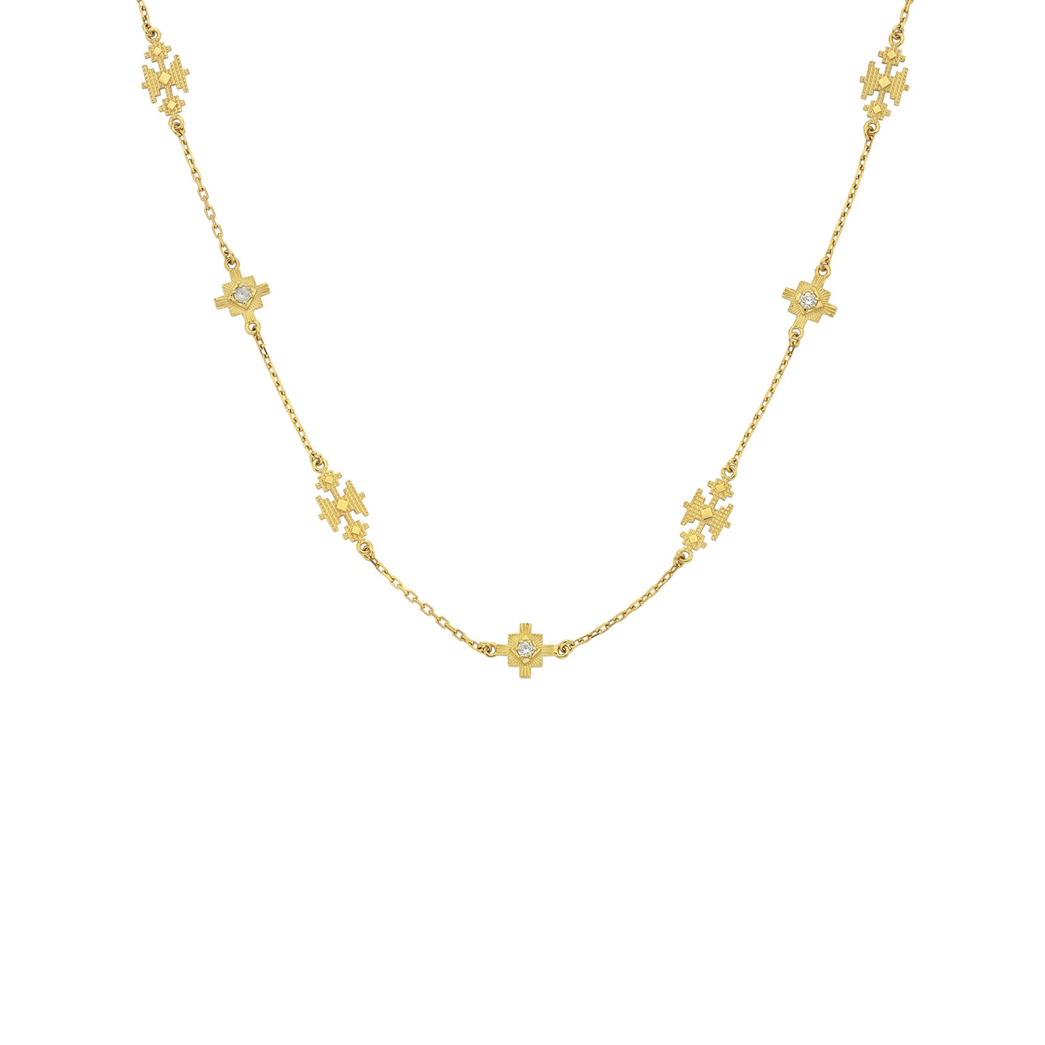 Zoe And Morgan Women's Gold / White Ayllu Necklace White Zircon Gold