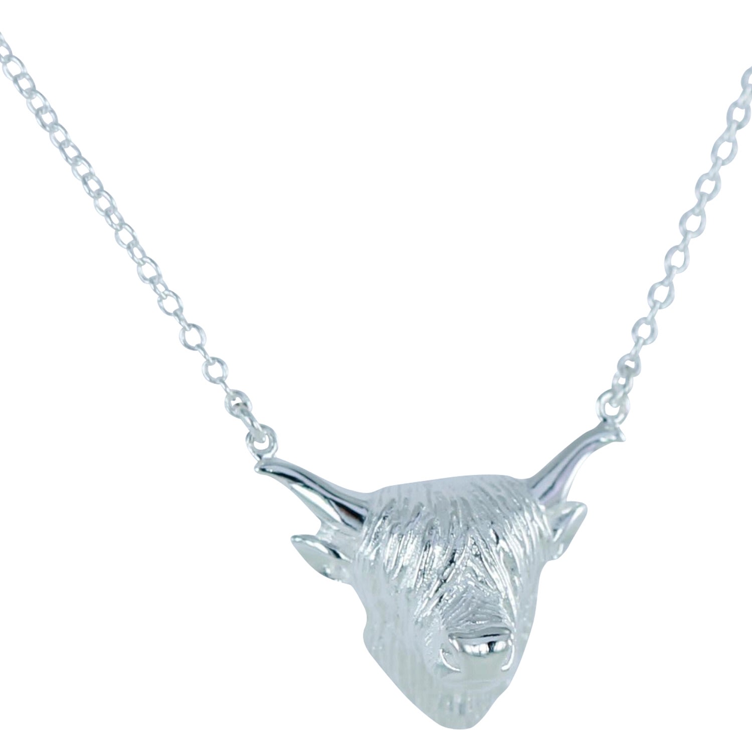 Women’s Sterling Silver Highland Cow Necklace Reeves & Reeves