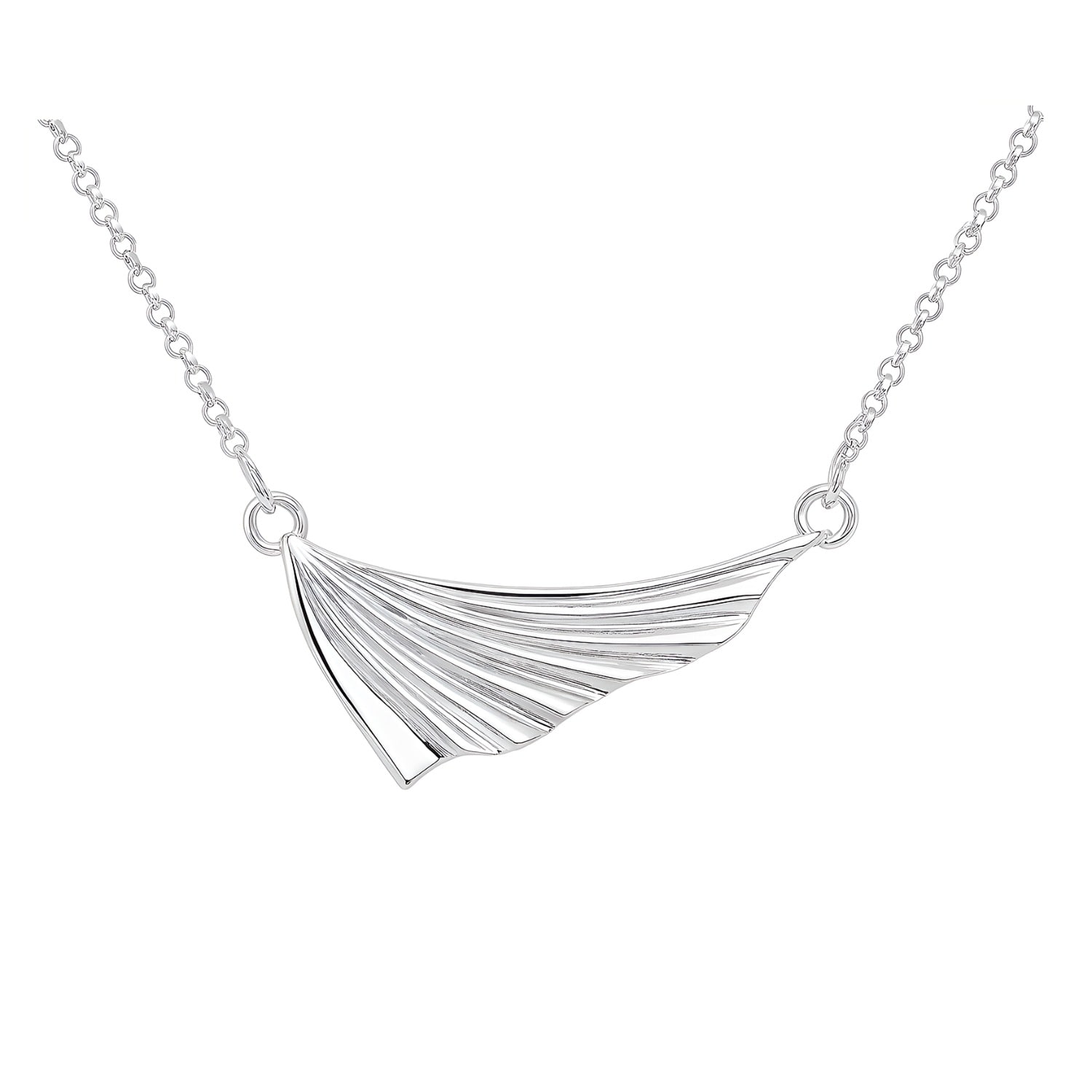Janus Edinburgh Women's Selkie Fish Fin Mini  Silver Necklace In Silver