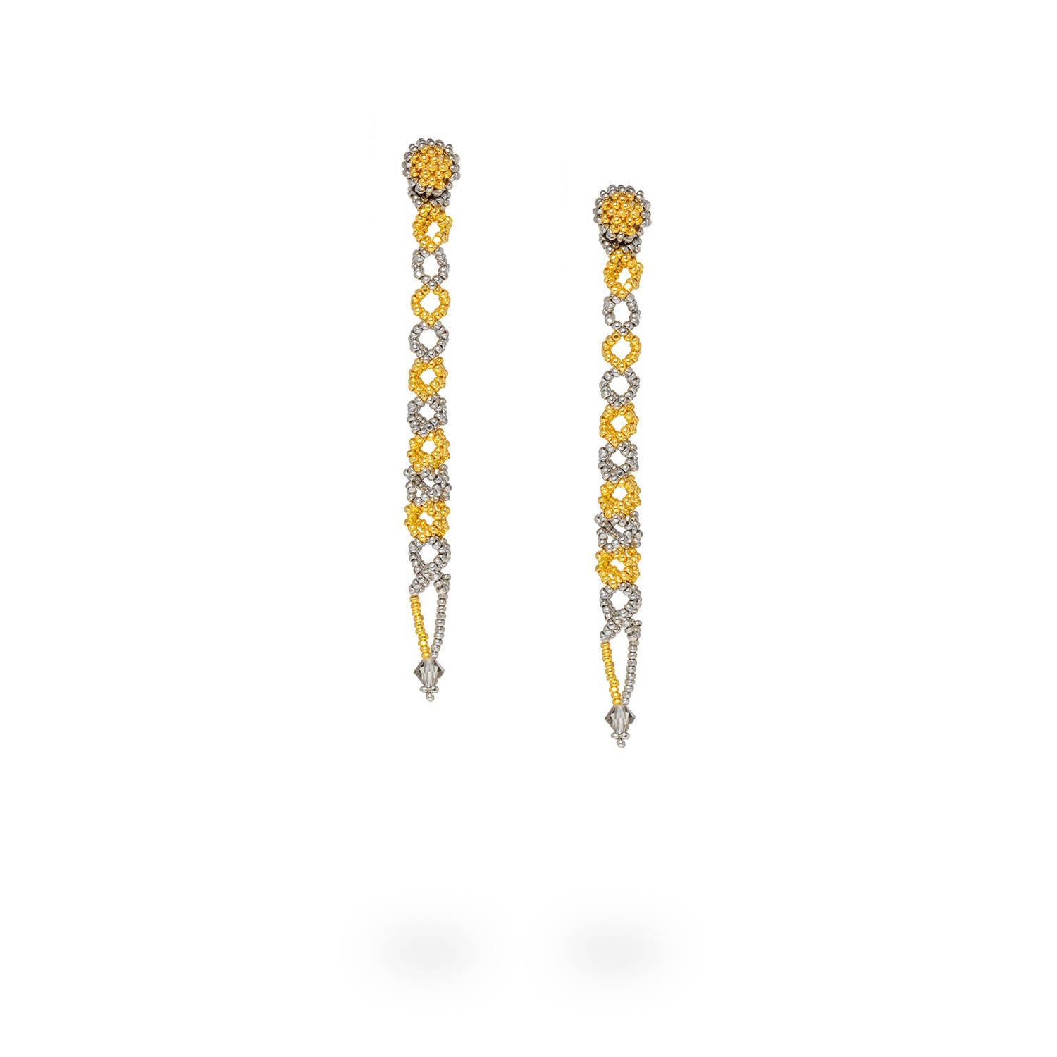 Kuu Women's Gold / Silver Chain Earrings - 2 - Gold, Platinum