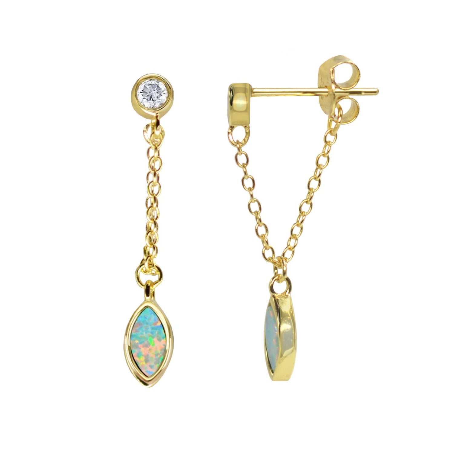 Kamaria Women's Opal Earrings - Green In Green