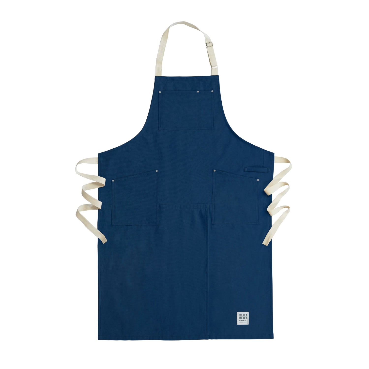 Blue Potter’s Split Leg Canvas Apron - With Pockets - Navy Medium Risdon & Risdon