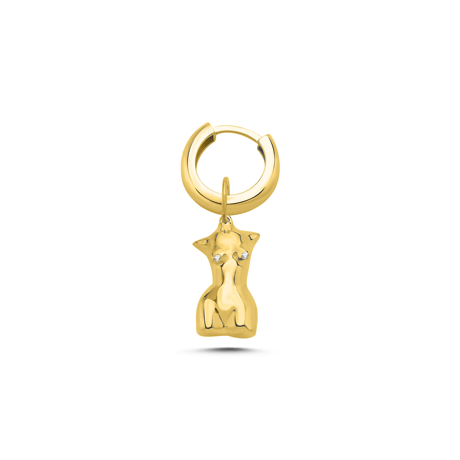Mishka Women's My Girl Gold Pendant Mono Earring With Gold Hoop In Gold