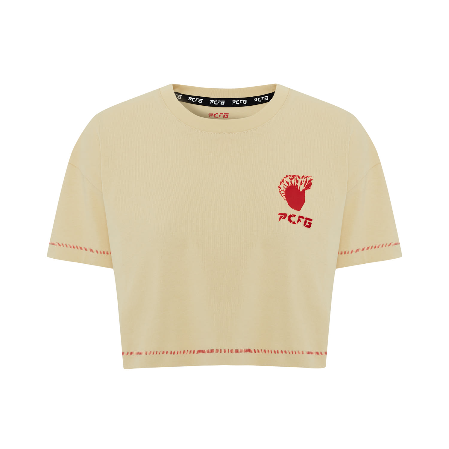 Pcfg Women's Neutrals / Green Crop Tee - Chino Green In Green
