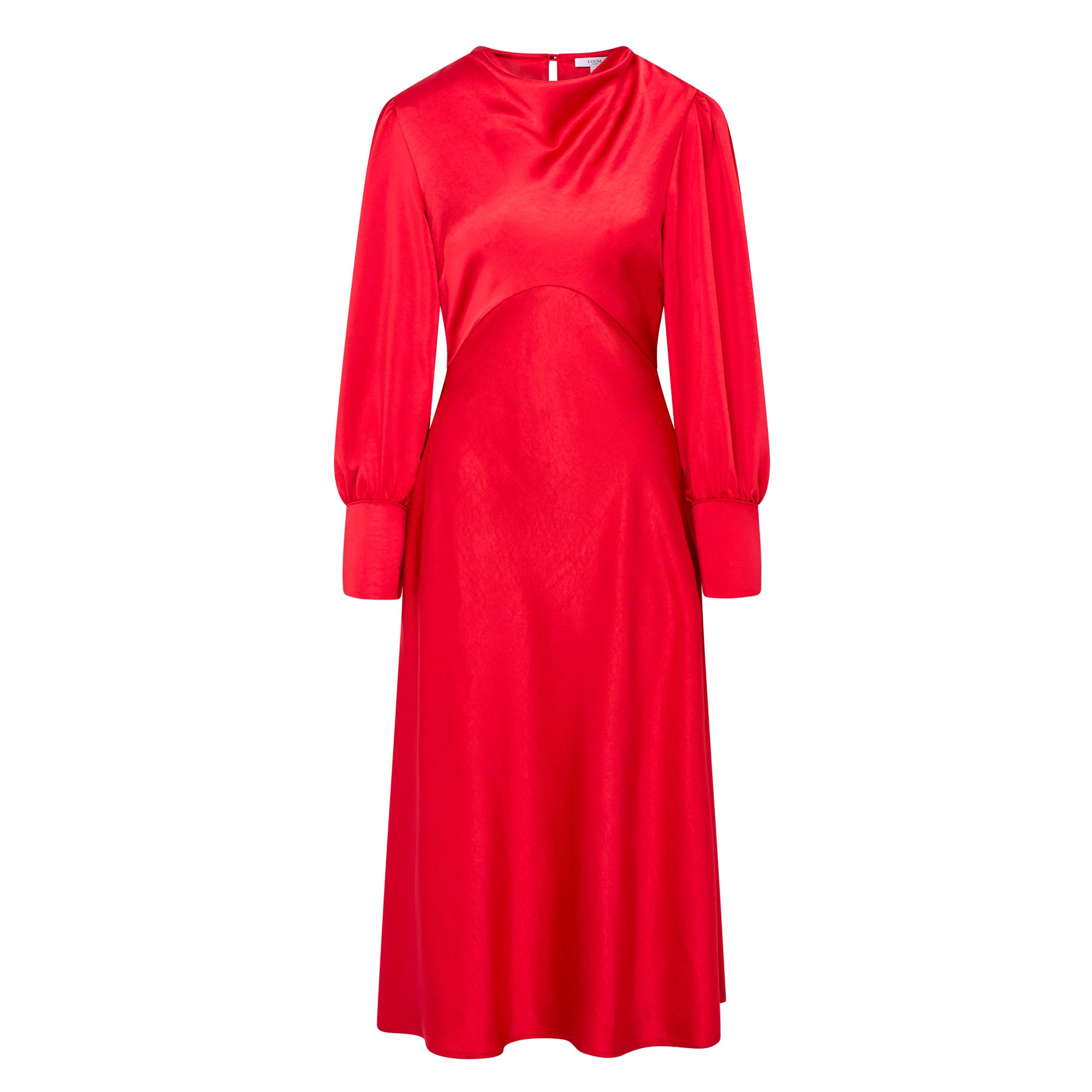 Women’s Sadie Red Satin Cowl Neck Midi Dress Xxs Loom London