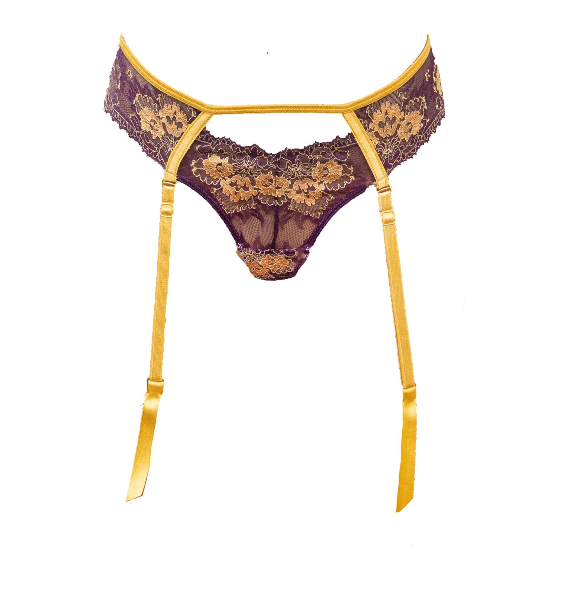 Women’s Babylon Exquisite Thong With Removable Garters Extra Small Carol Coelho