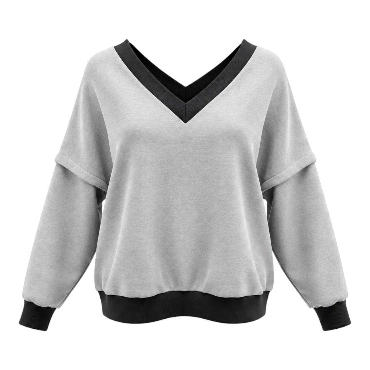 Beira Women's Victoria V-neck Sweatshirt – Grey In Gray