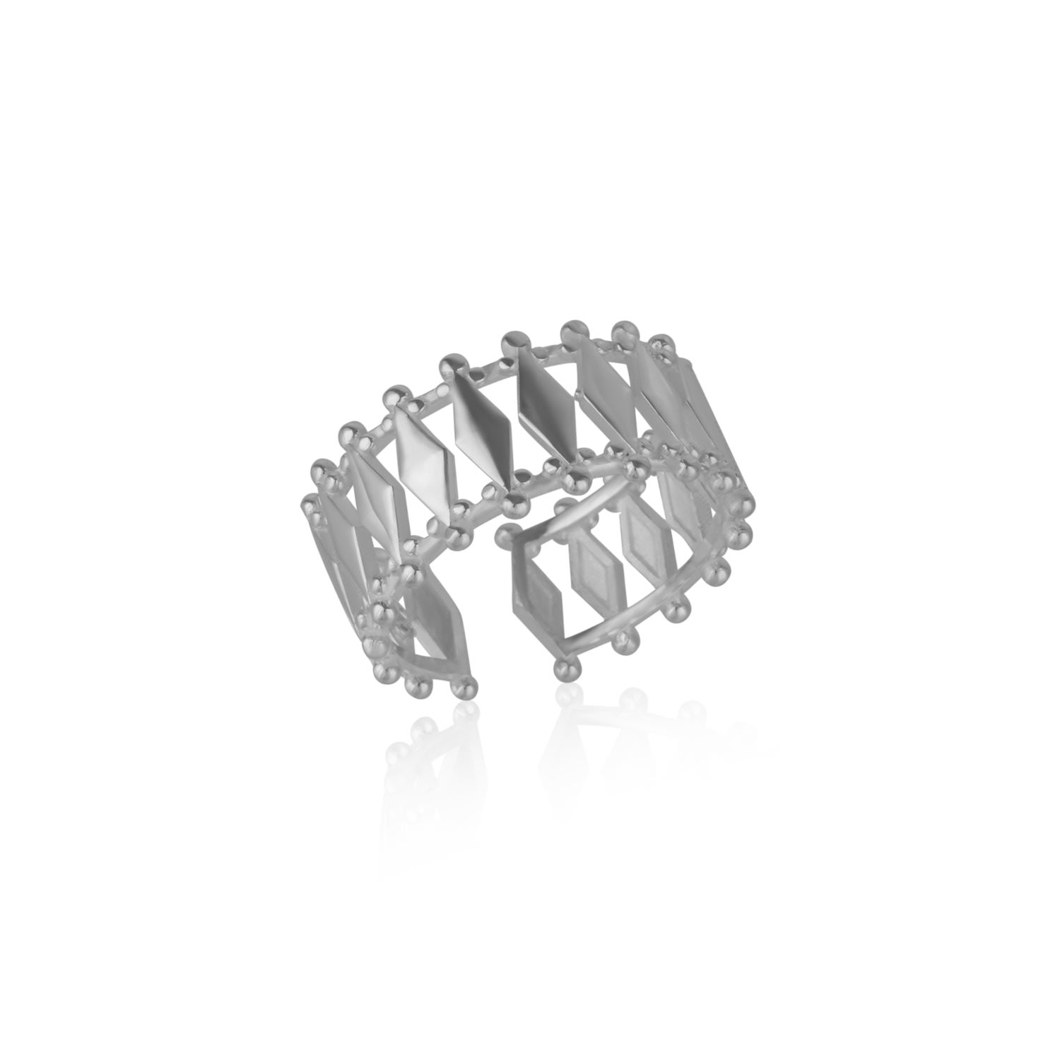 Spero London Women's Multiple Quad Bar Sterling Silver Ring - Silver In Gray