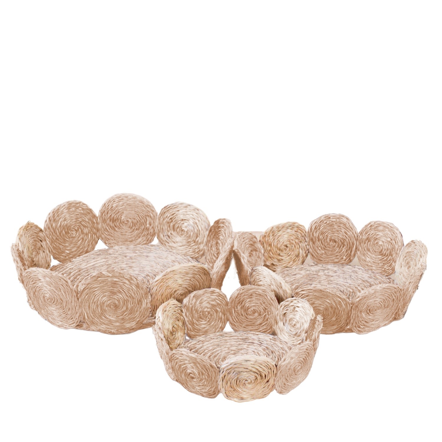 White Natural Woven Fruit Basket - Storage Basket, Set Of Three Likhâ