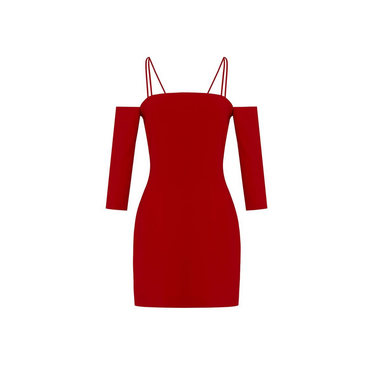 Women’s Cross-Strap Detail Crepe Red Mini Dress Xxs Rue Les Createurs