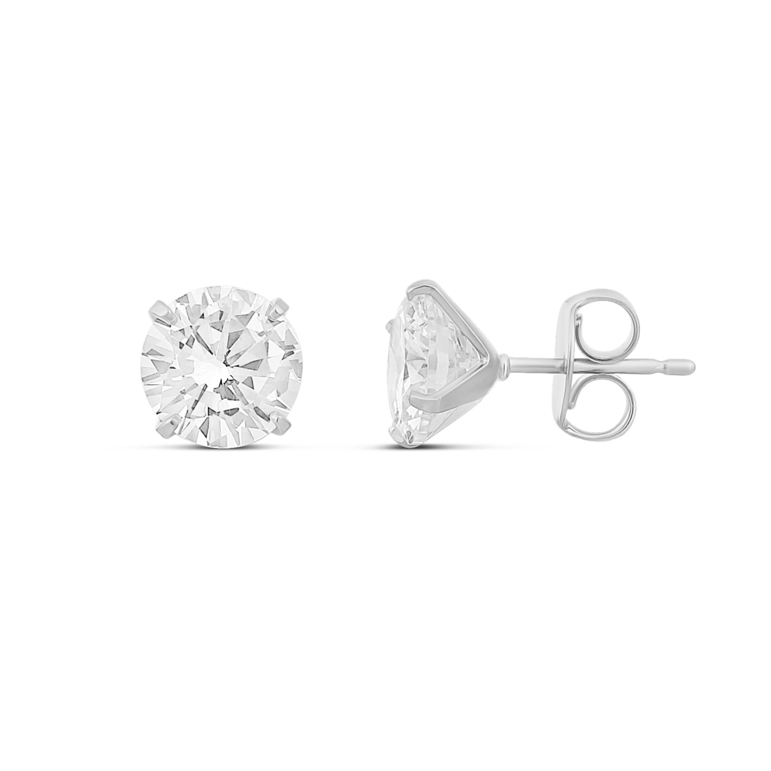 Shymi Women's Eight Mm Prong Set Round Studs - Silver In Silver