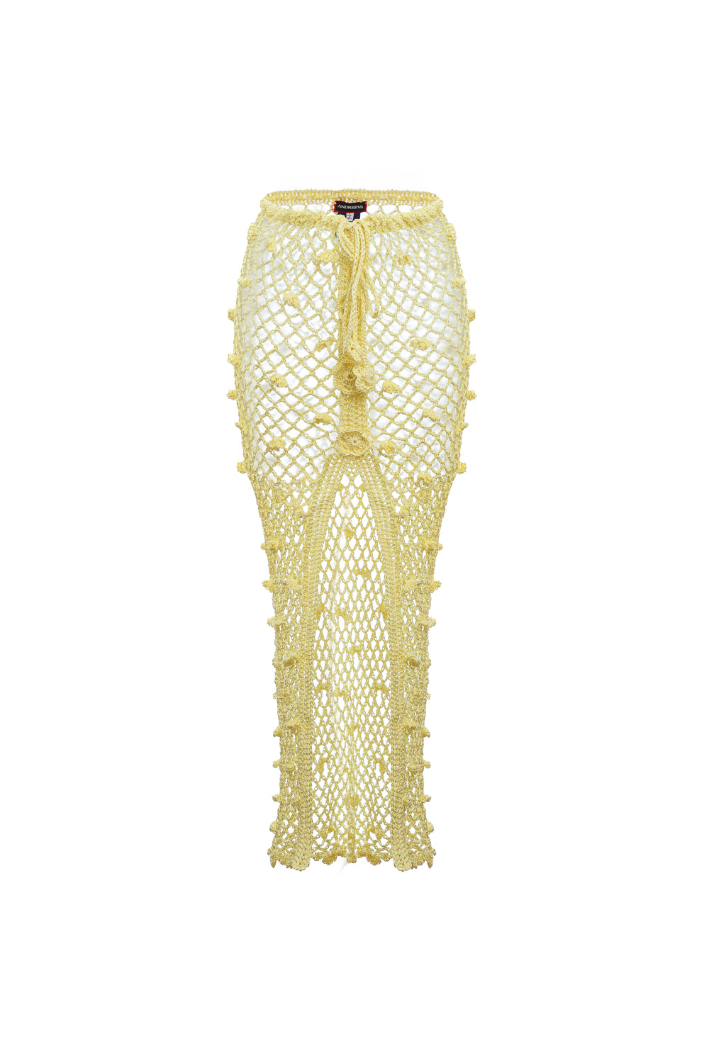 Women's Yellow Handmade Crochet Skirt | Extra Large | Andreeva