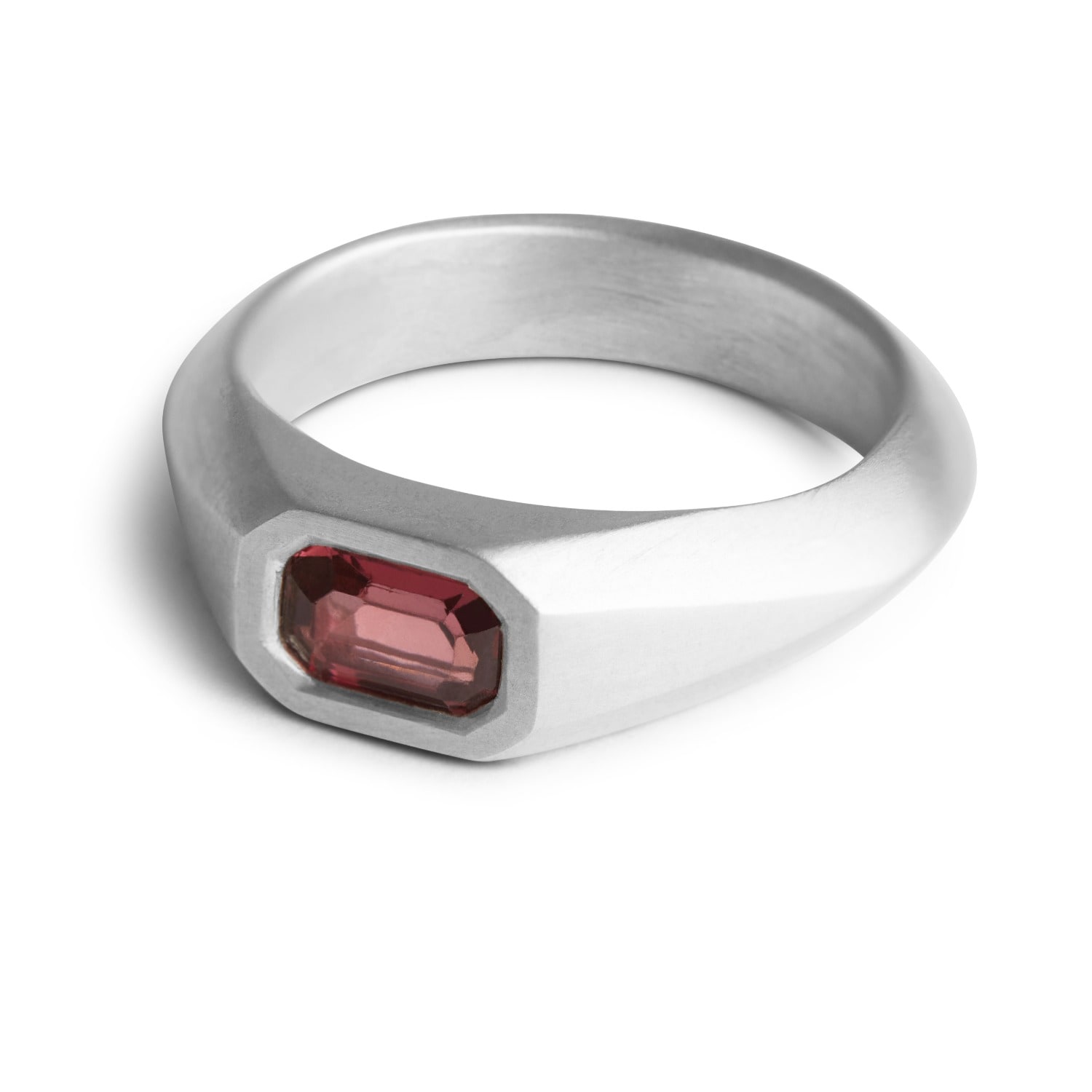 Kasun Women's Signet Ring - Silver & Garnet In Silver