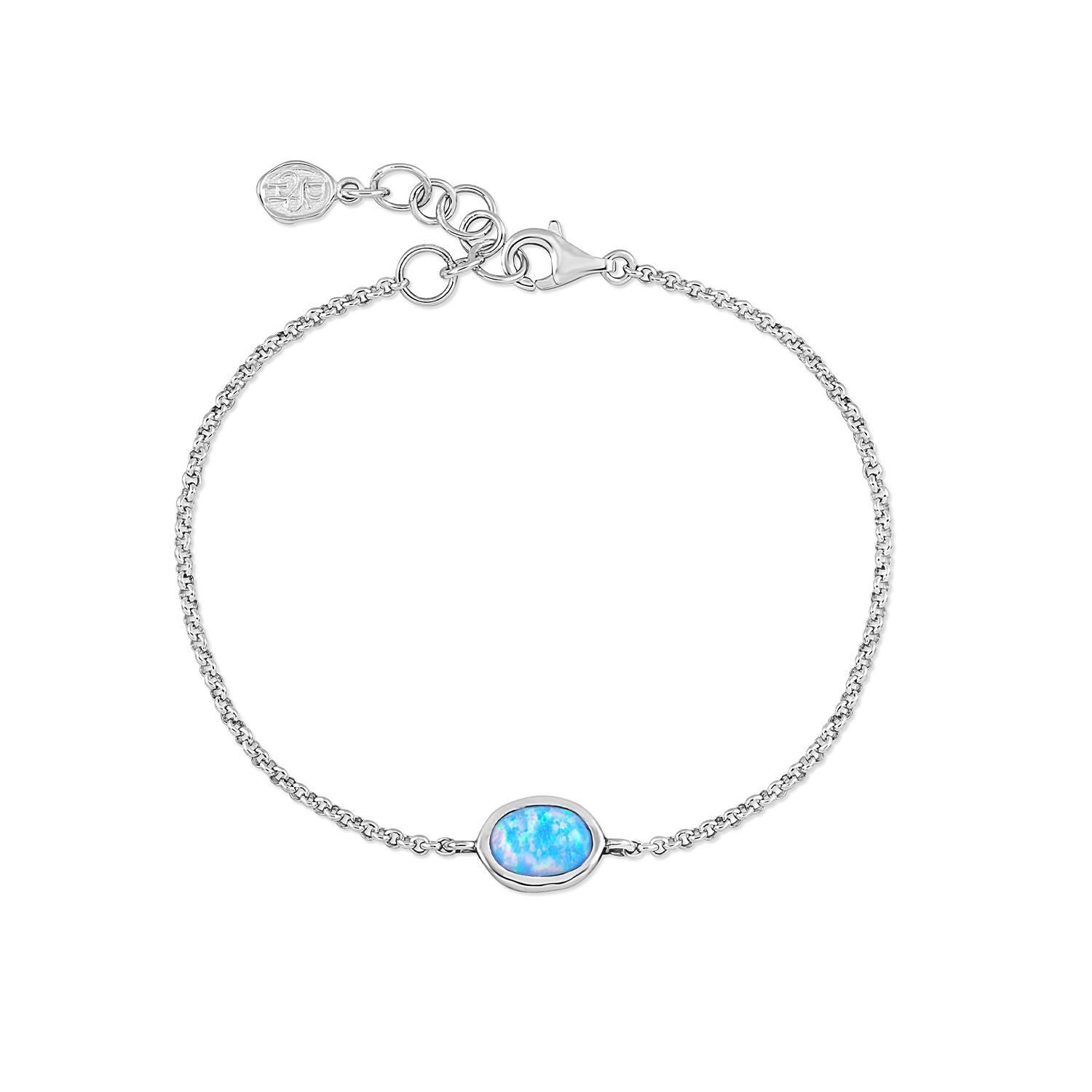 Dower & Hall Women's Silver / Blue Opal Tutti Frutti Chain Bracelet In Sterling Silver In Metallic