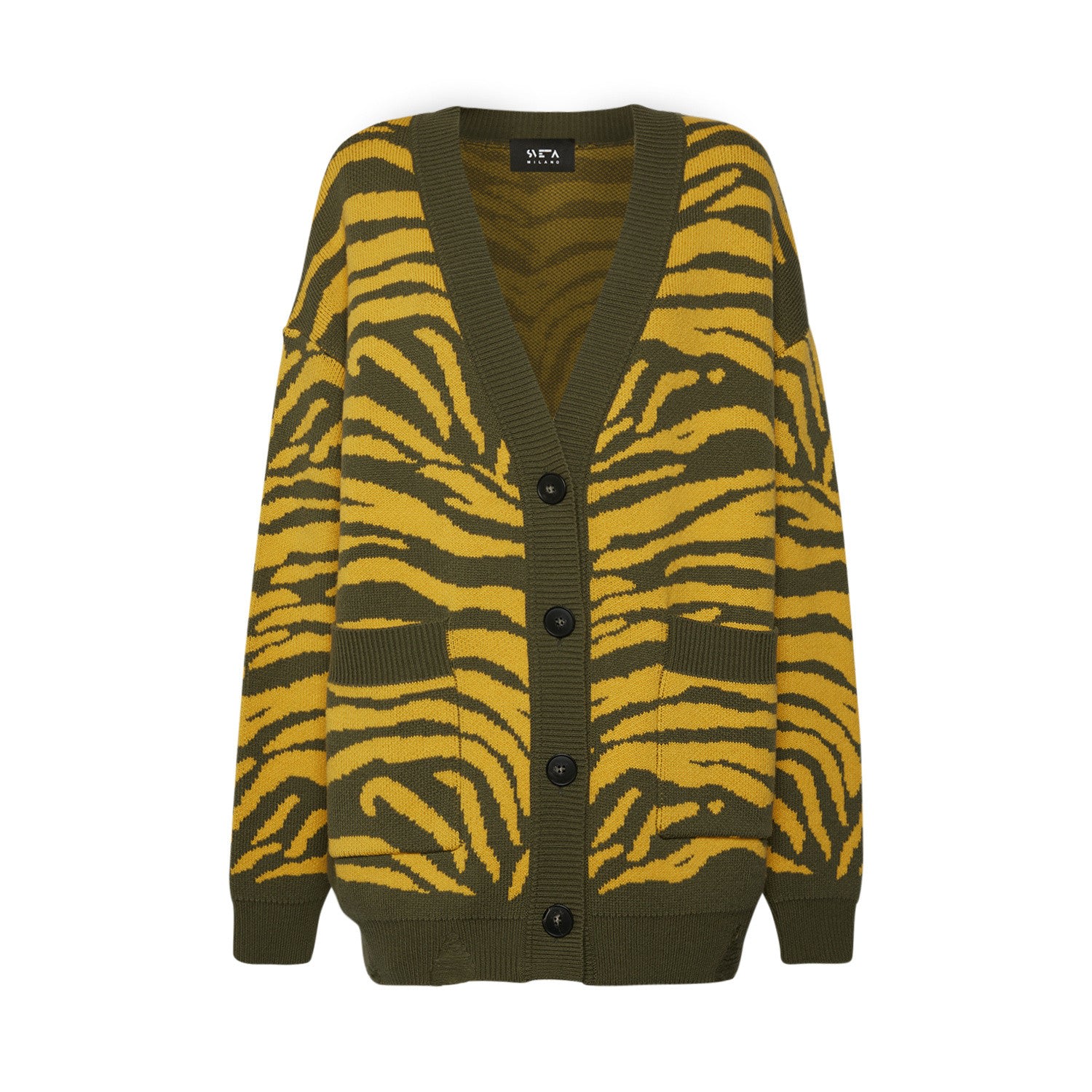 Sveta Milano Women's Georgia Green Merino Wool Cardigan In Green