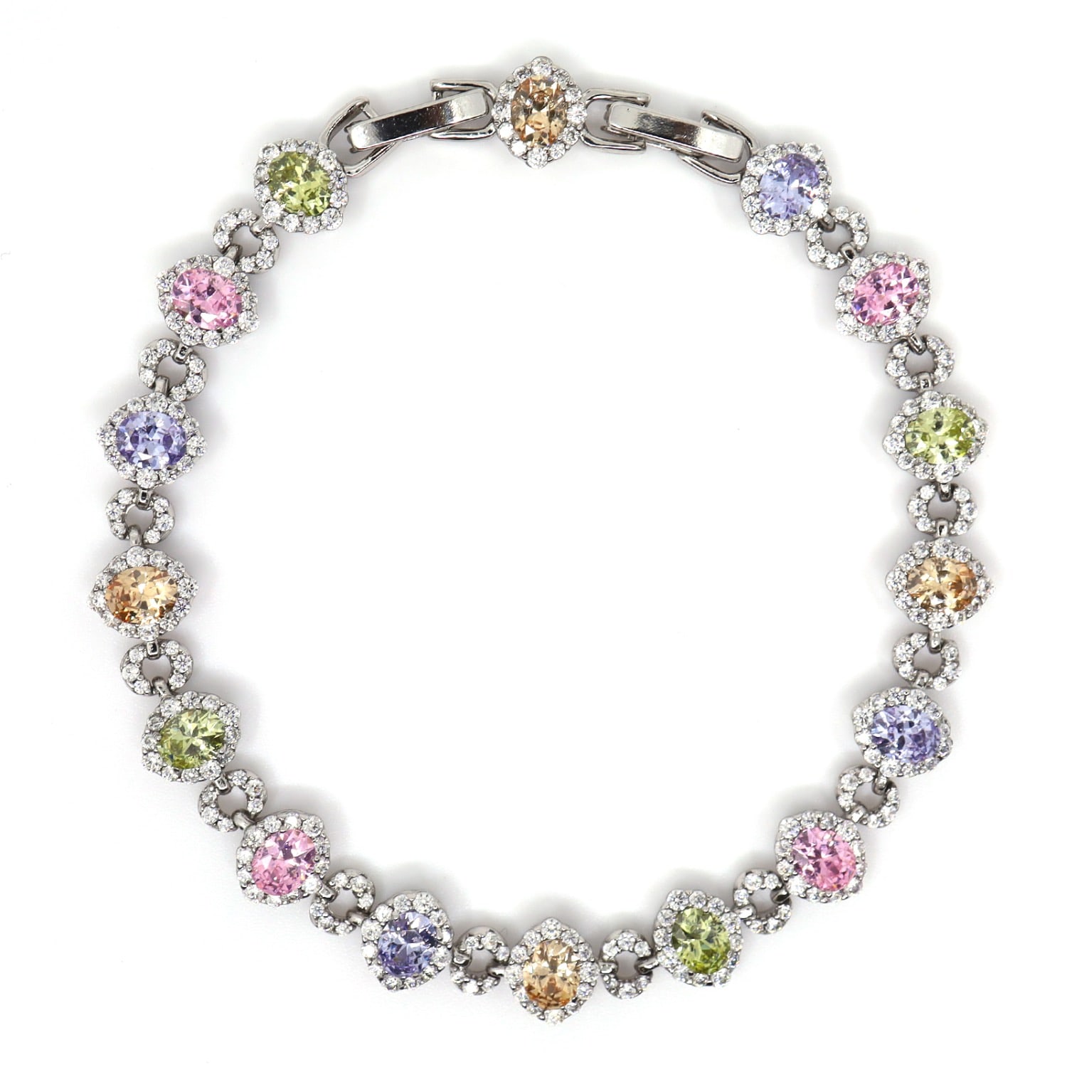 Shar Oke Women's Multicolored Cubic Zirconia Bracelet