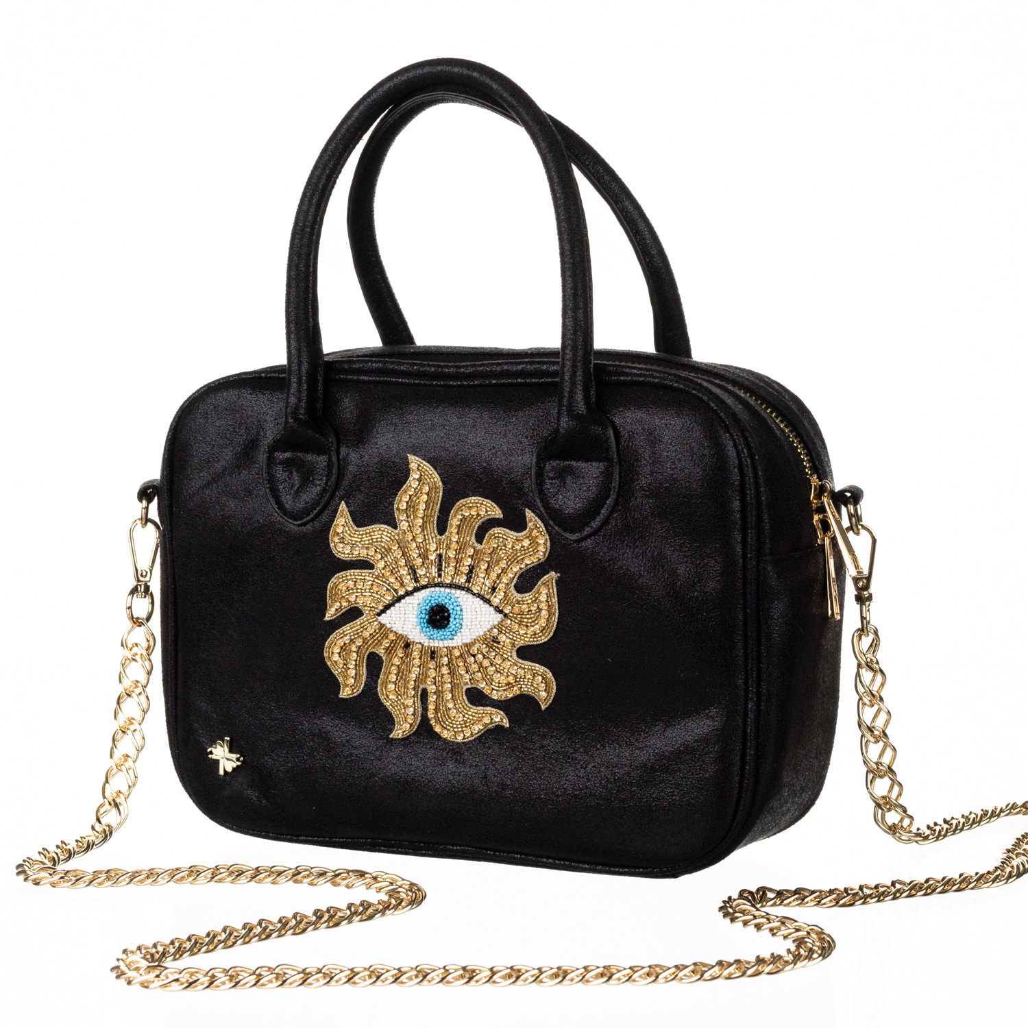 Women’s Laines London Couture Black Metallic Bag With Embellished Mystic Eye