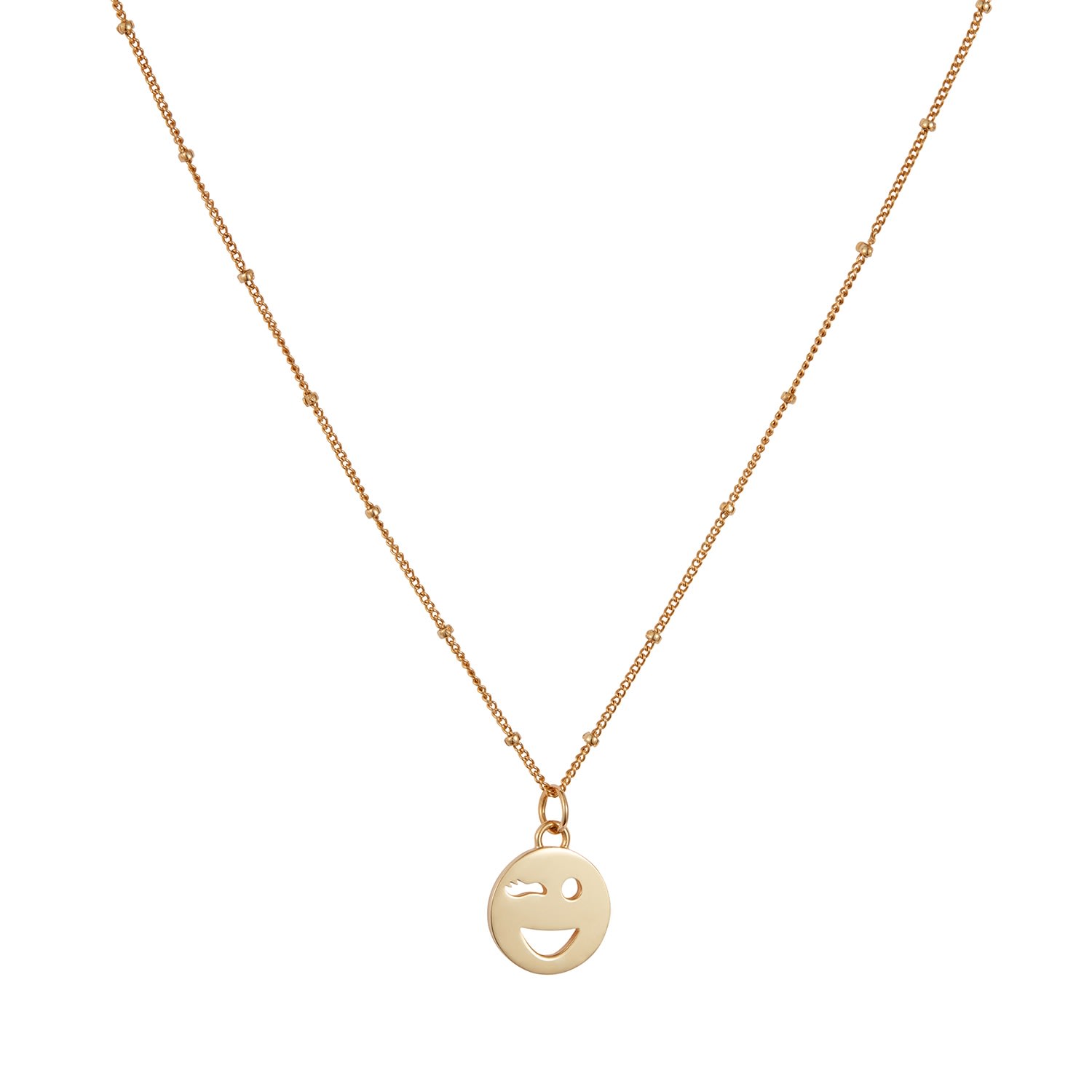 Women’s Mood Pendant Necklace Wink - Gold Toolally