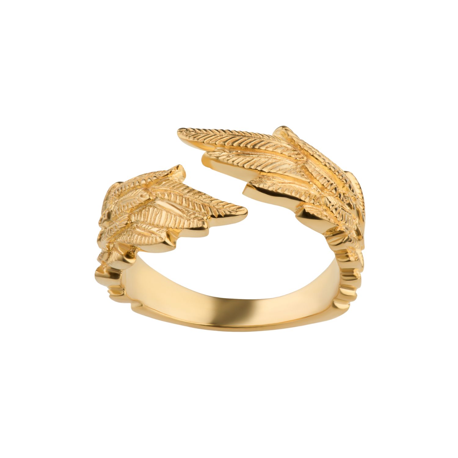 Lily Charmed Women's Gold Plated Angel Wing Hug Ring In Gold