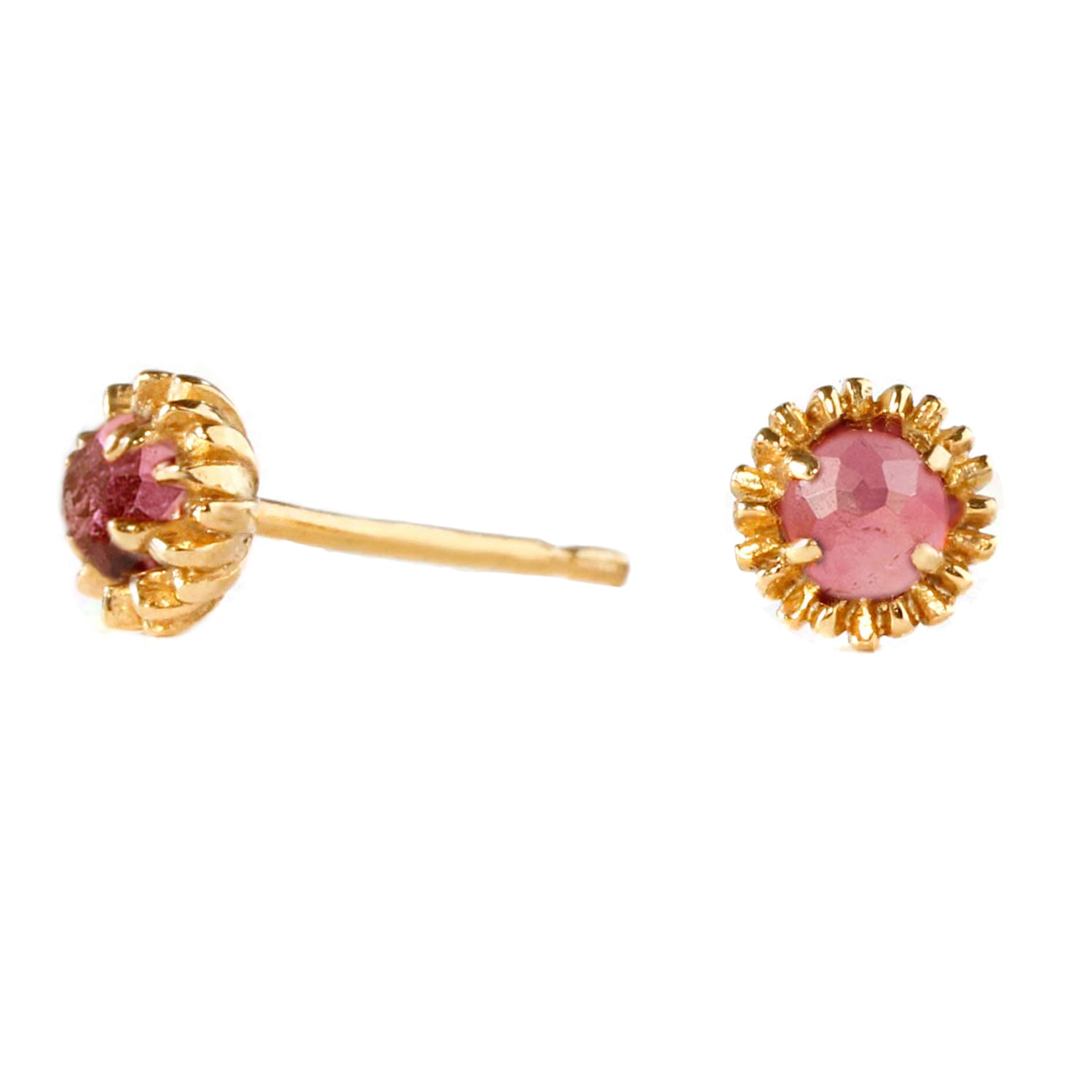 Women’s Dahlia Bud Pink Tourmaline Earrings - Gold Lee Renee