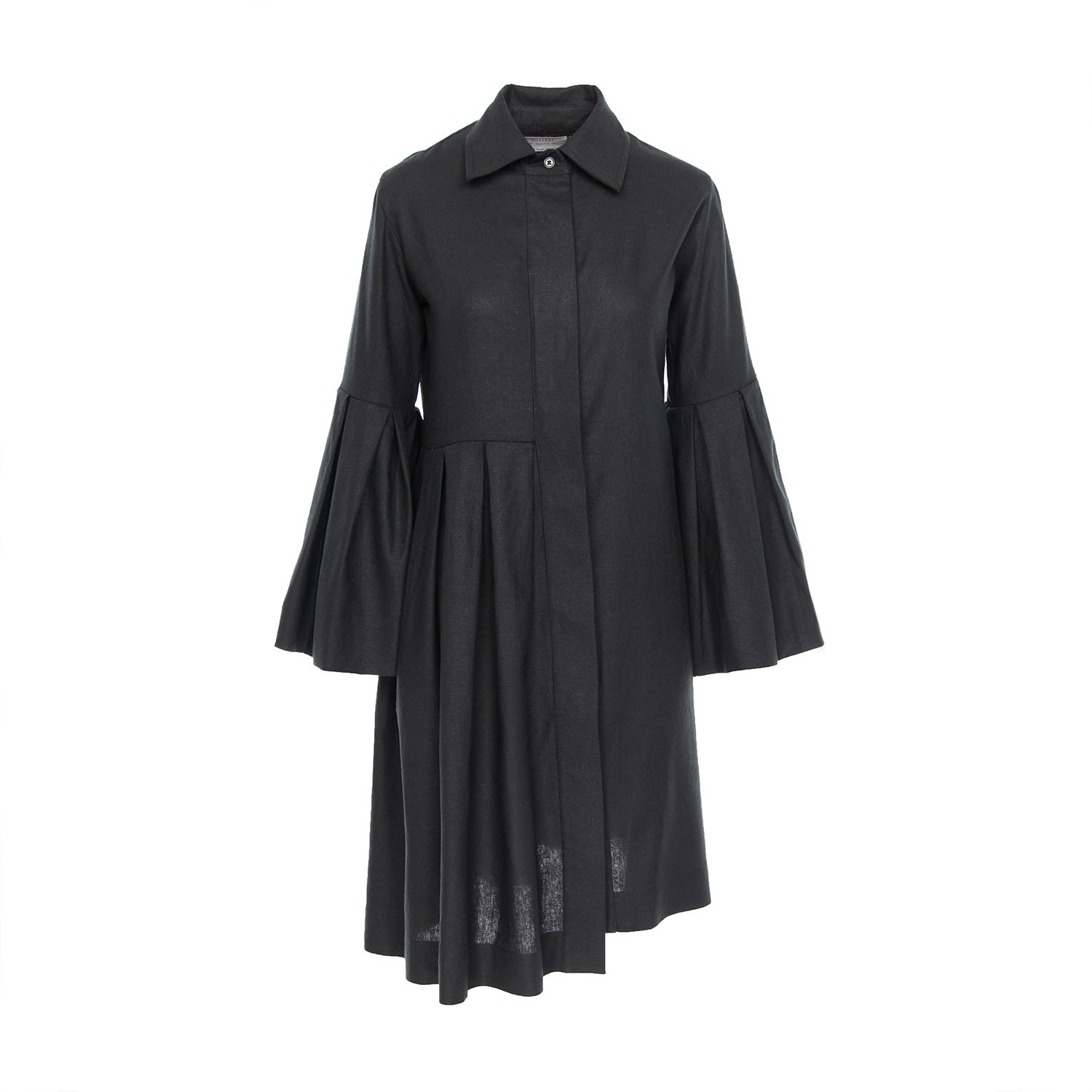 Women’s Valencia Midi Shirt Dress In Black Large Roserry