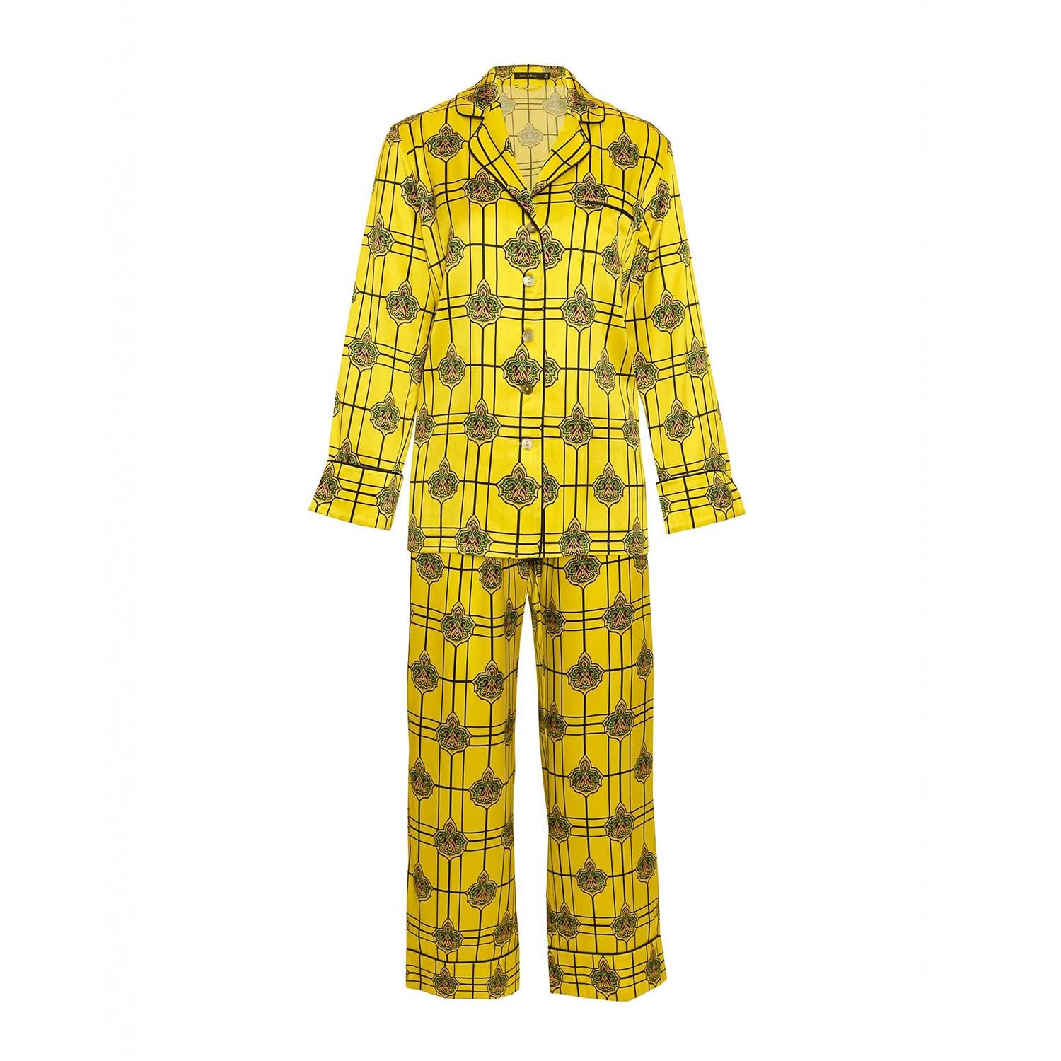Emma Wallace Women's Yellow / Orange Chaa Pyjama Set In Yellow/orange