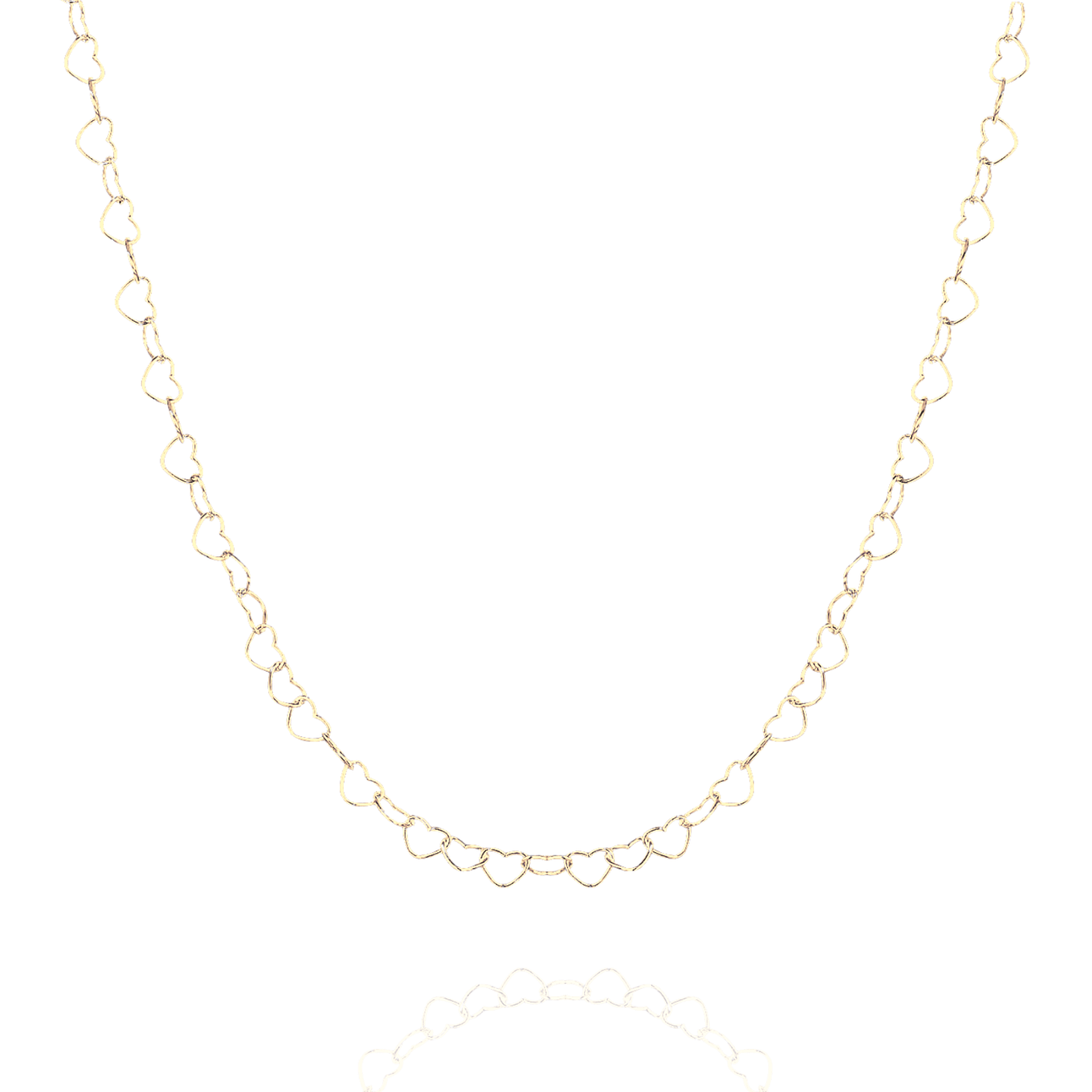 Spero London Women's Love Heart Sterling Silver Chain Necklace - Gold In Gold